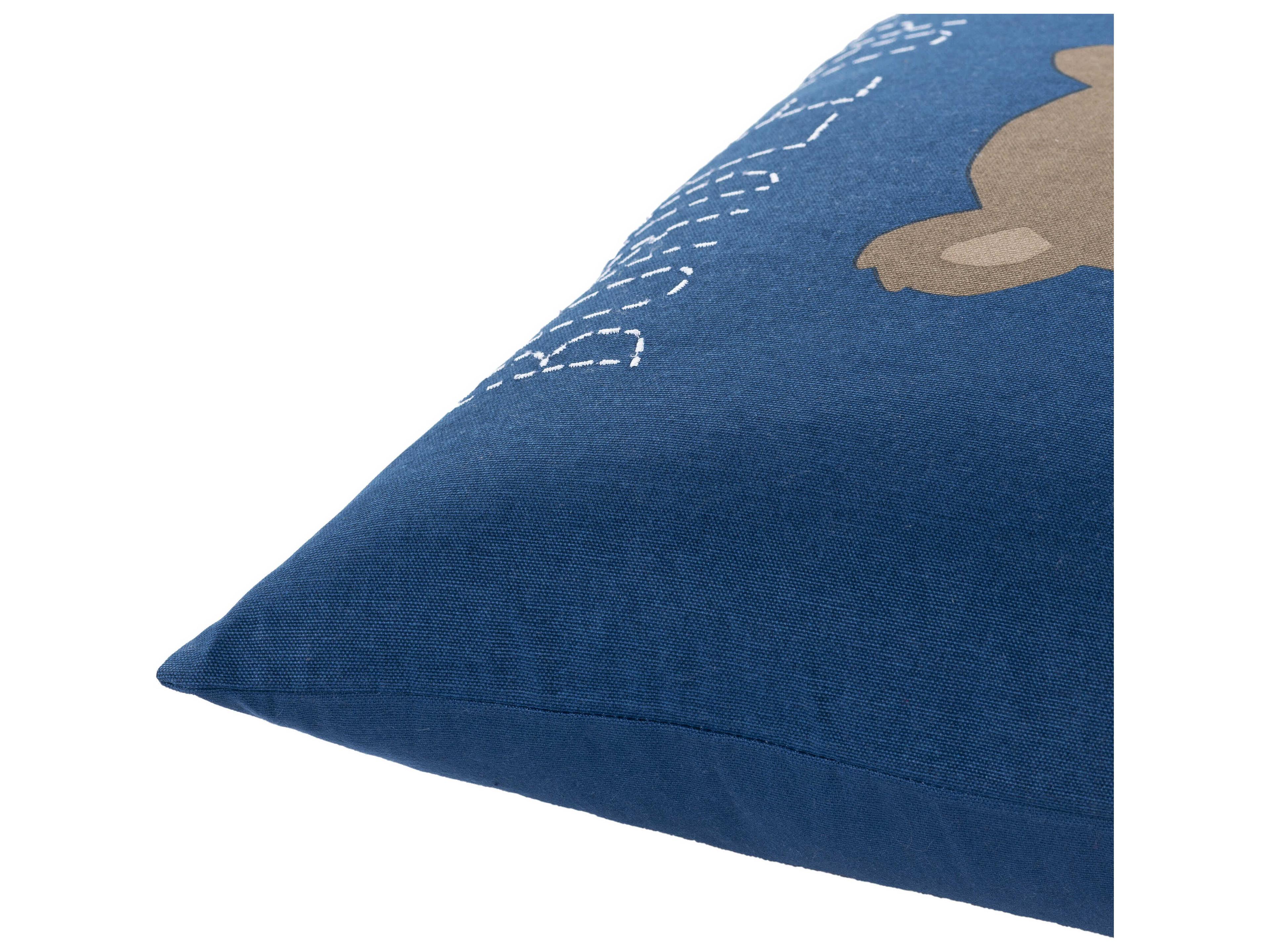 Surya Bundle Up Bear Dark Blue Pillow