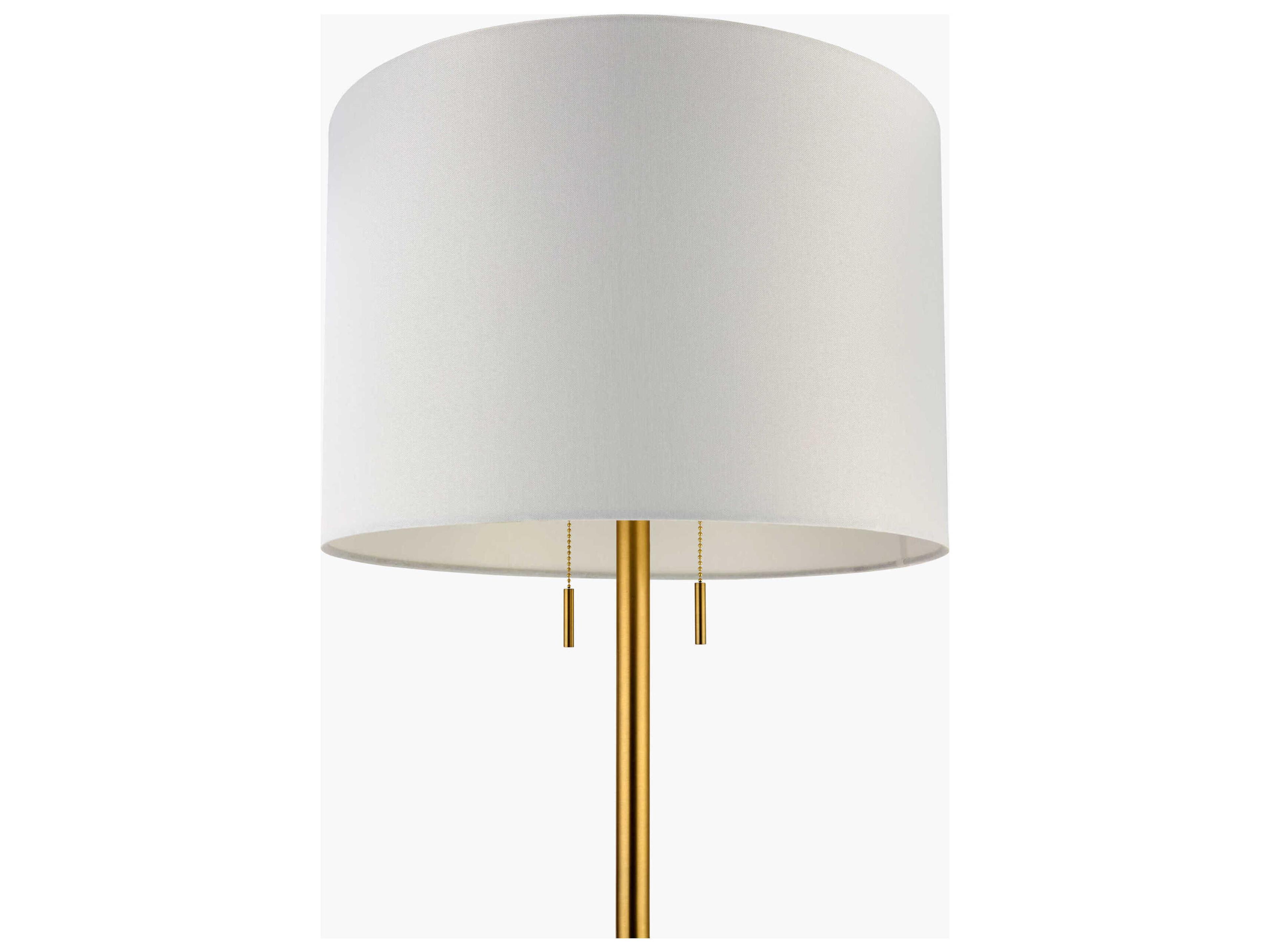 Surya Beyla Brown White Linen Floor Lamp