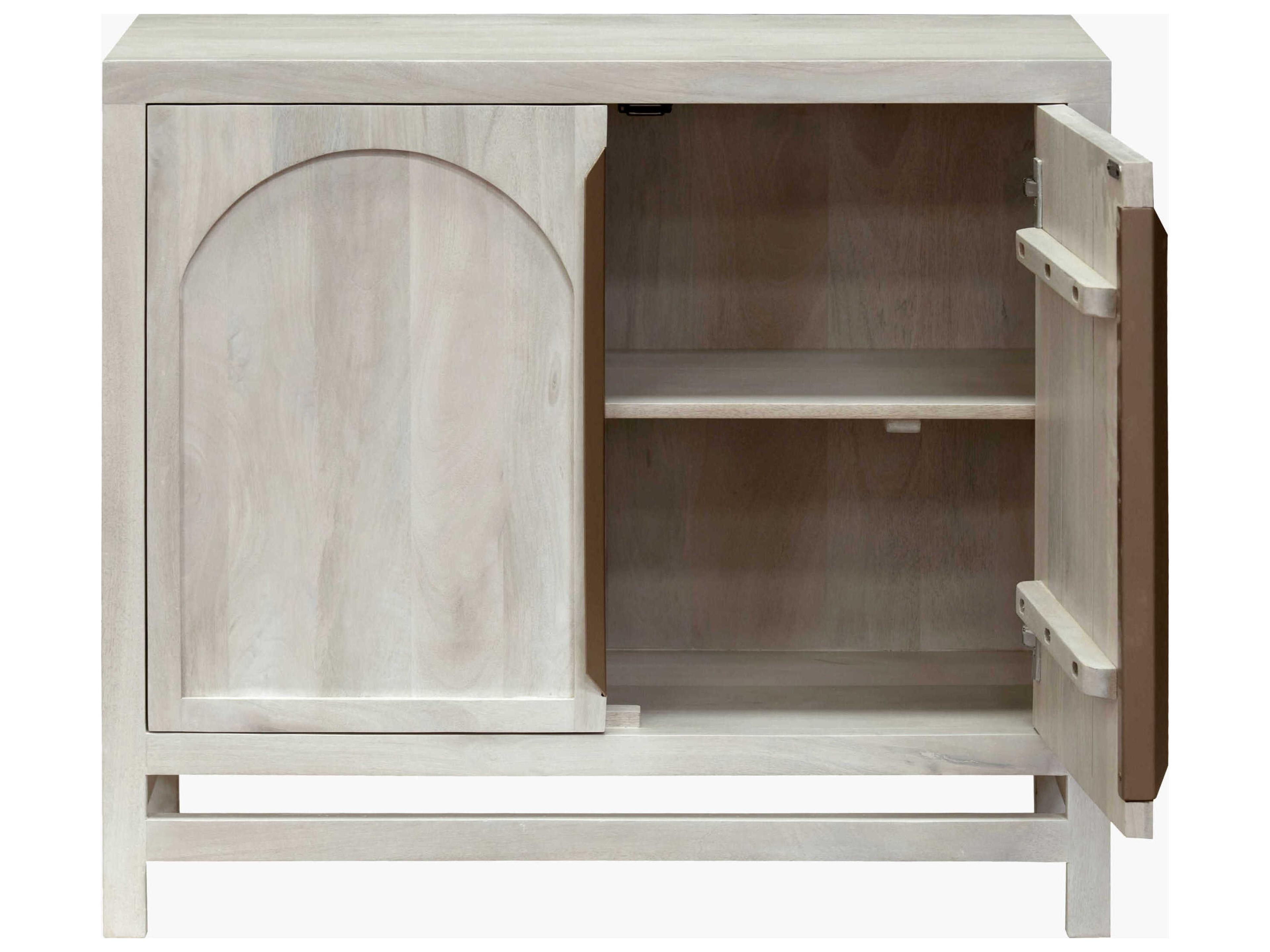 Surya Byron White Mango Wood Accent Cabinet