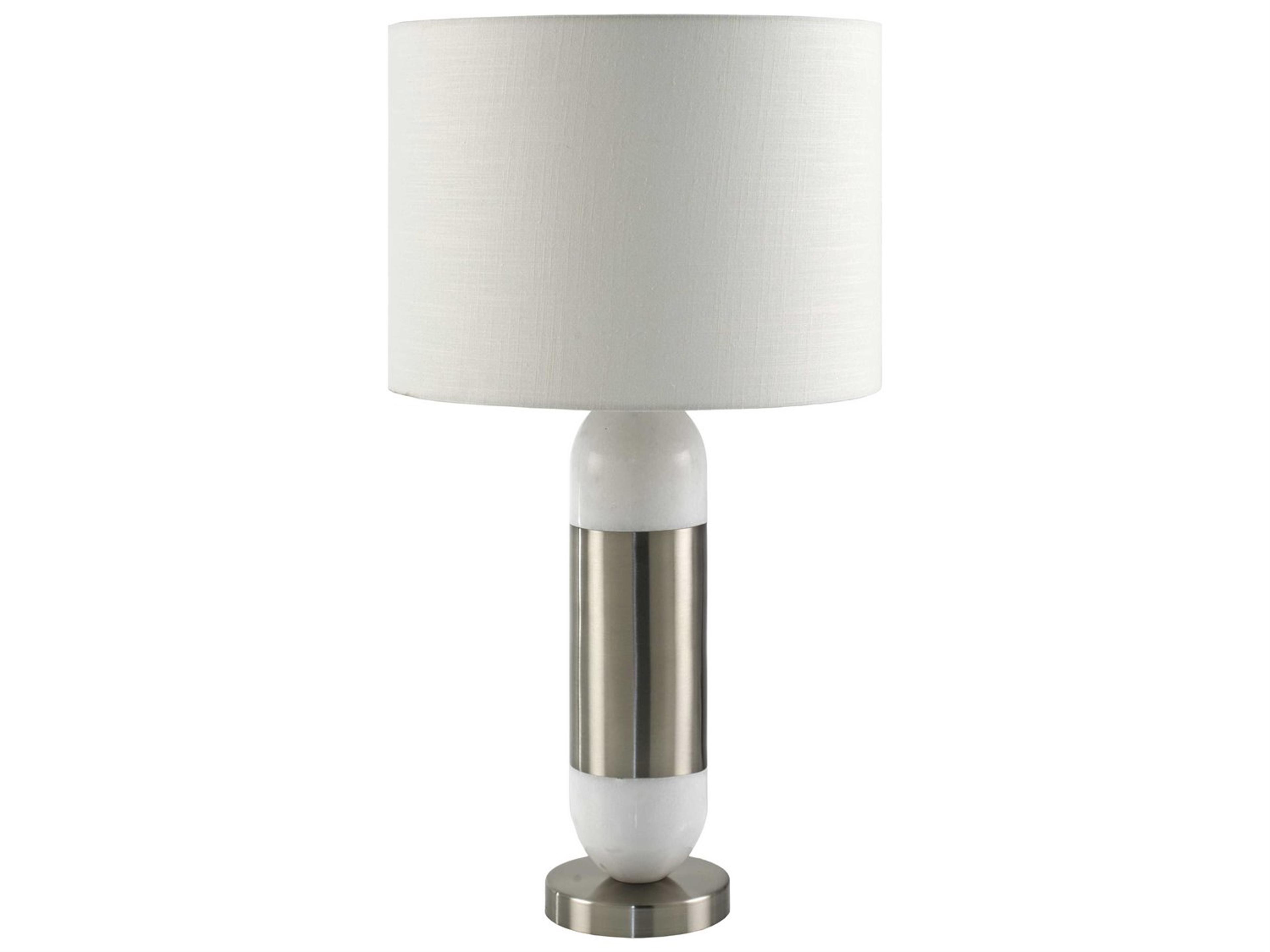 Carina White Linen Buffet Lamp