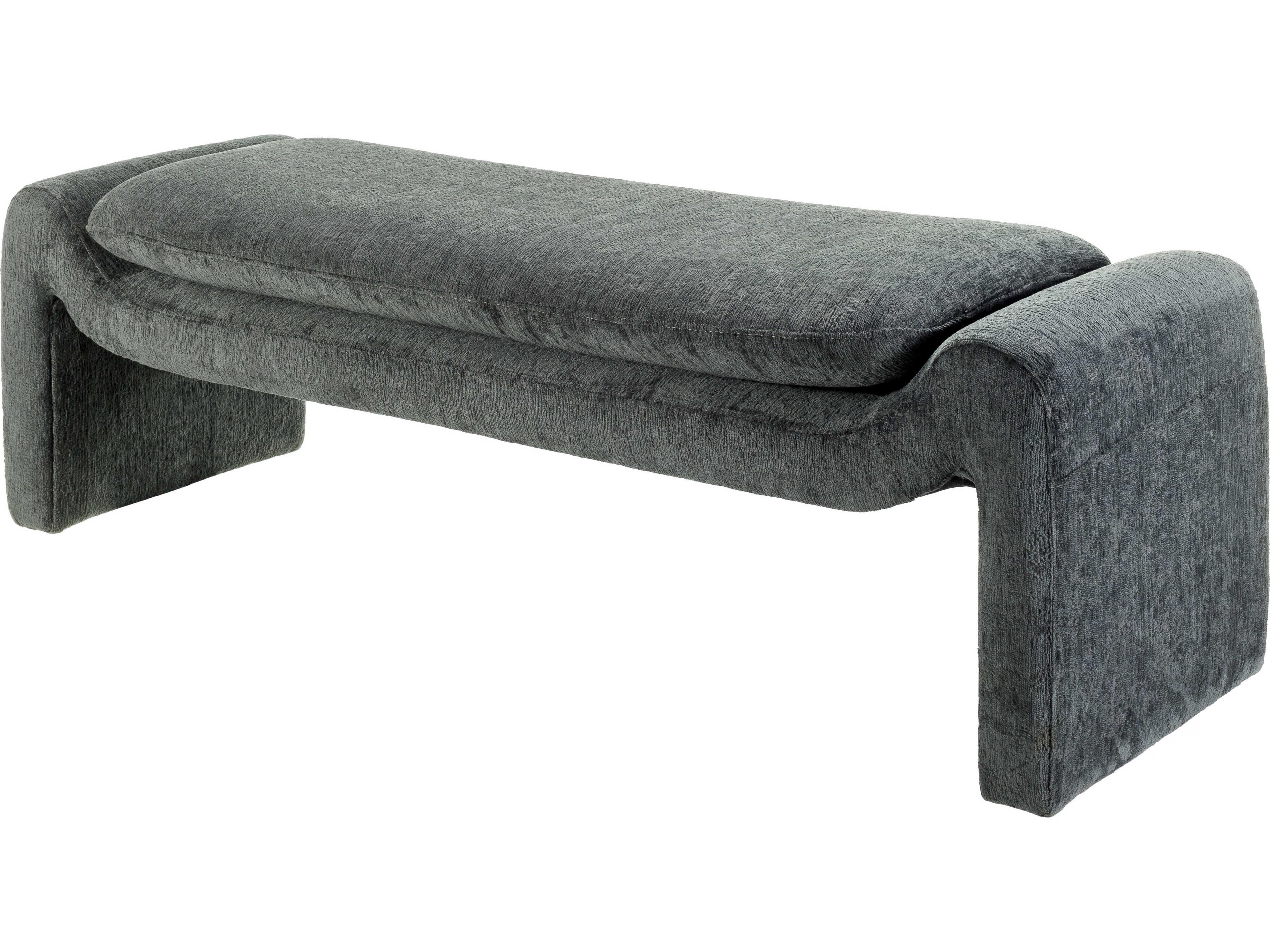 Cascadia Teal Blue Upholstered Accent Bench