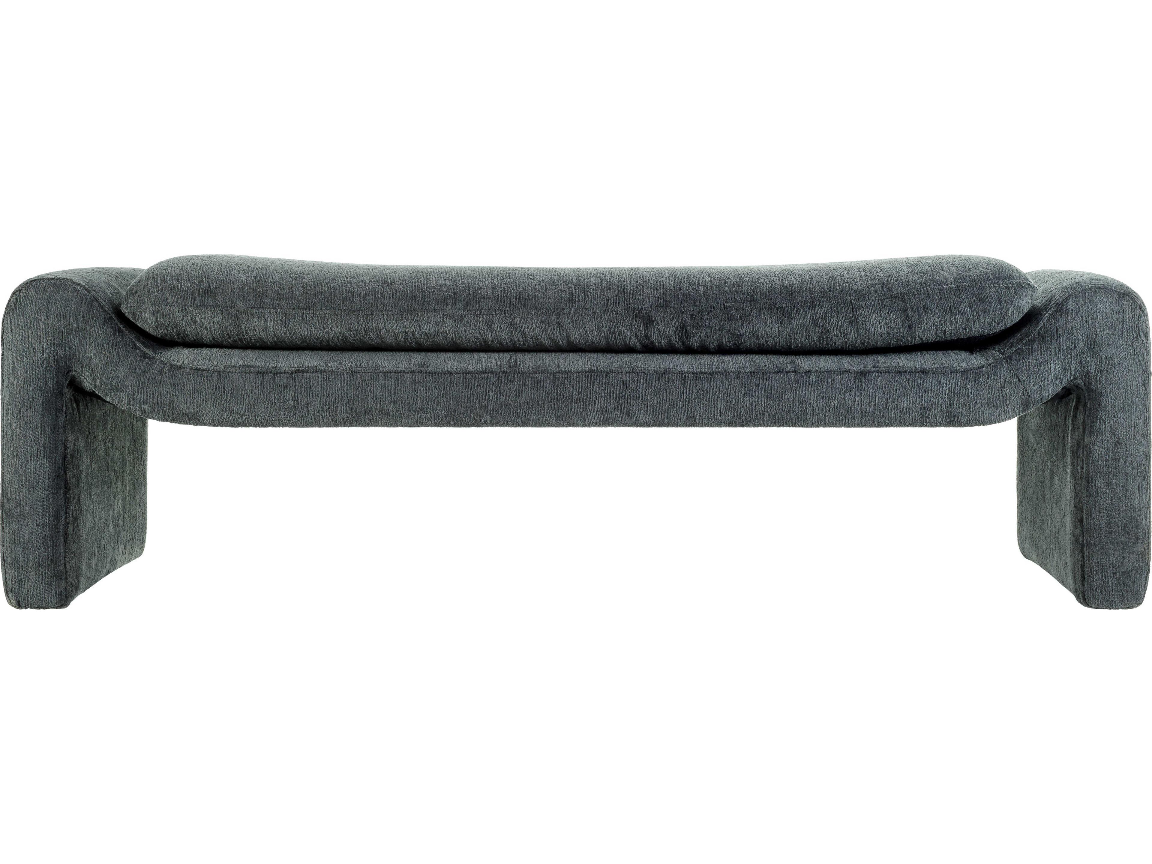 Surya Cascadia Teal Blue Upholstered Accent Bench