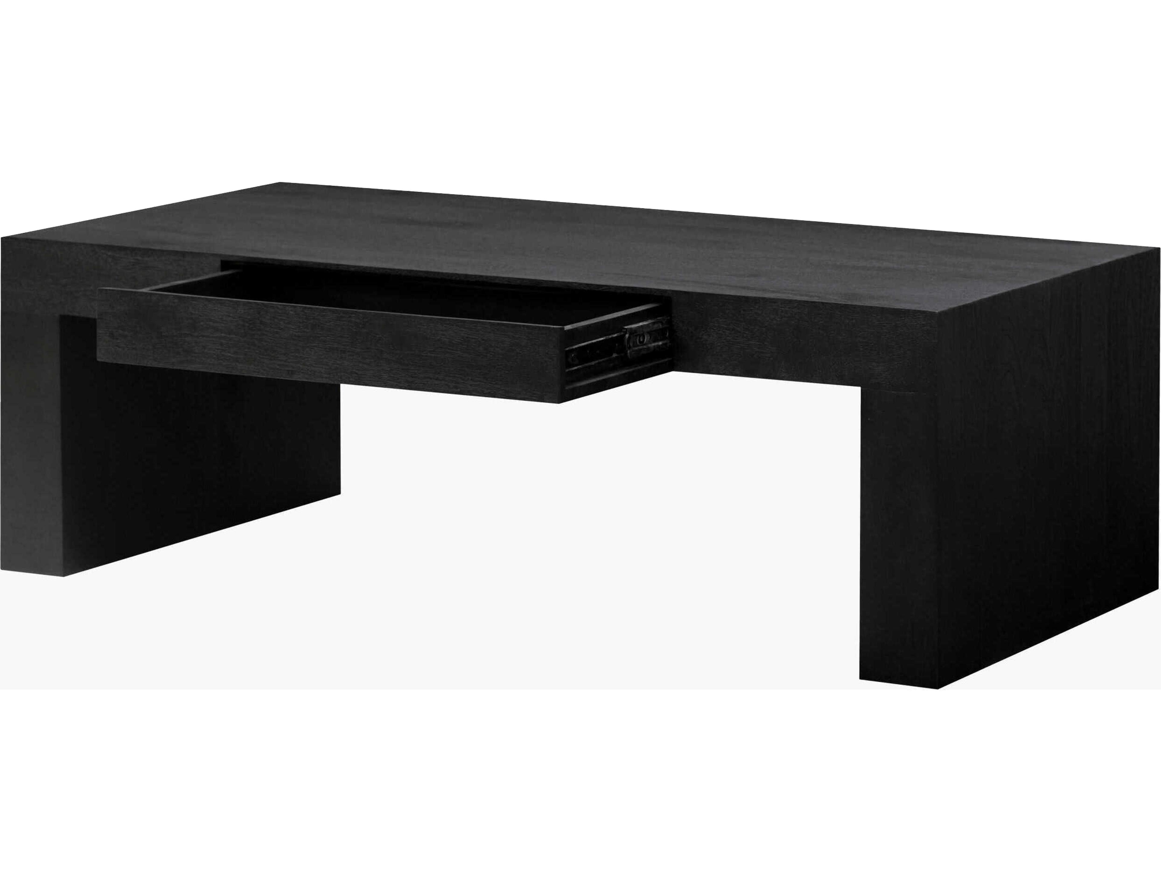 Surya Coburn Rectangular Wood Black Coffee Table