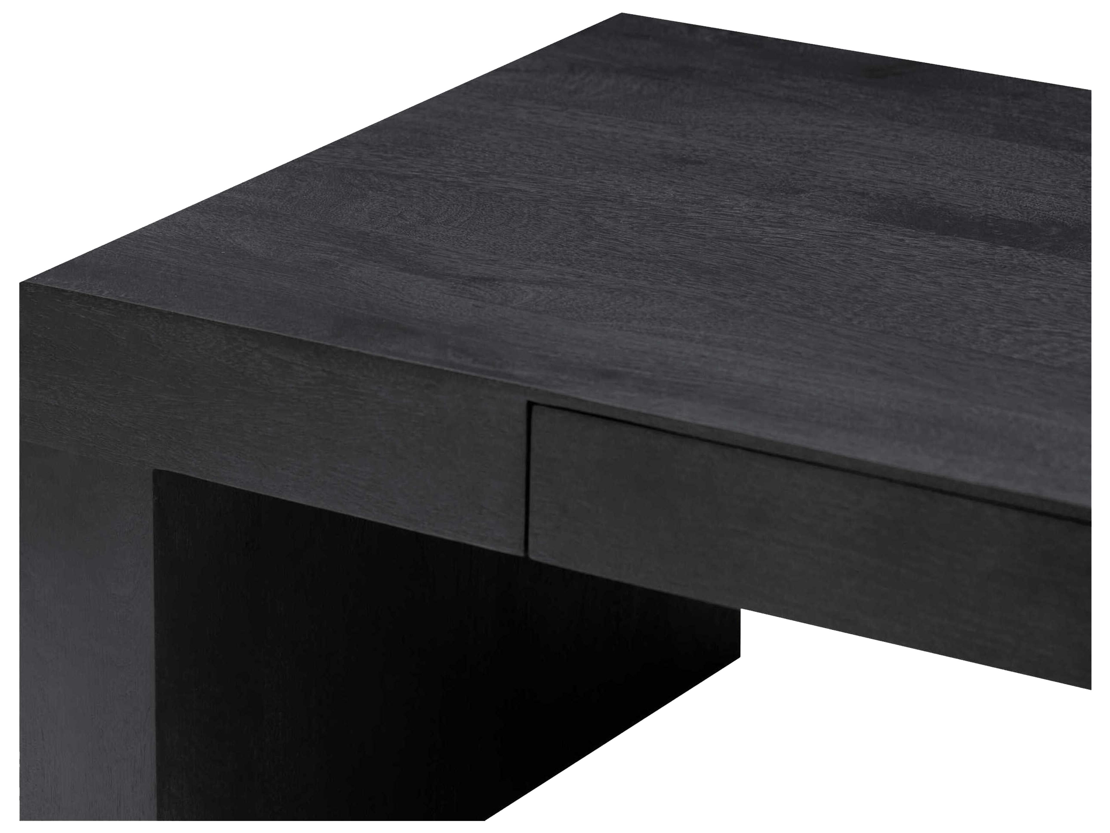 Surya Coburn Rectangular Wood Black Coffee Table