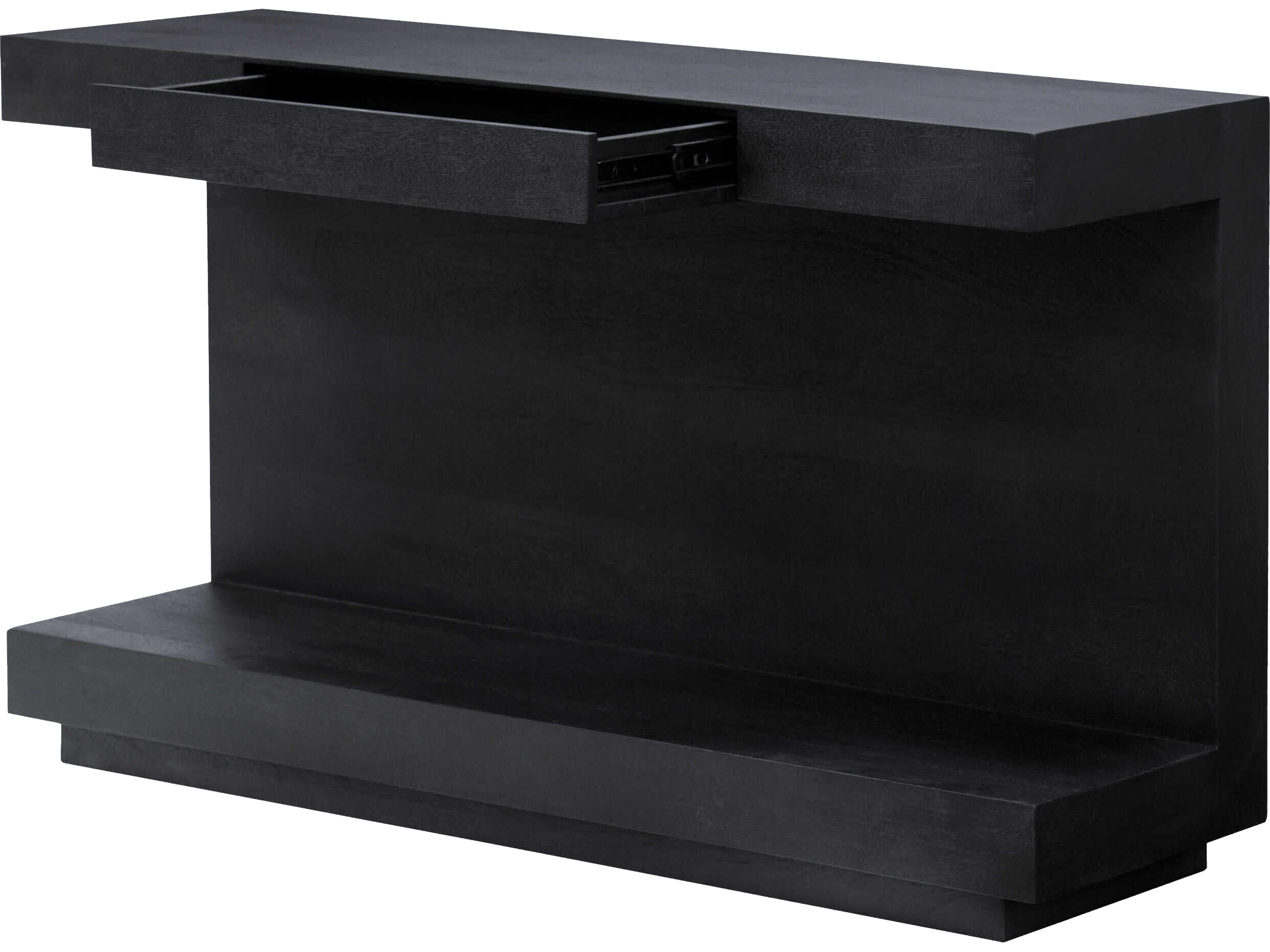 Surya Coburn Rectangular Wood Black Console Table