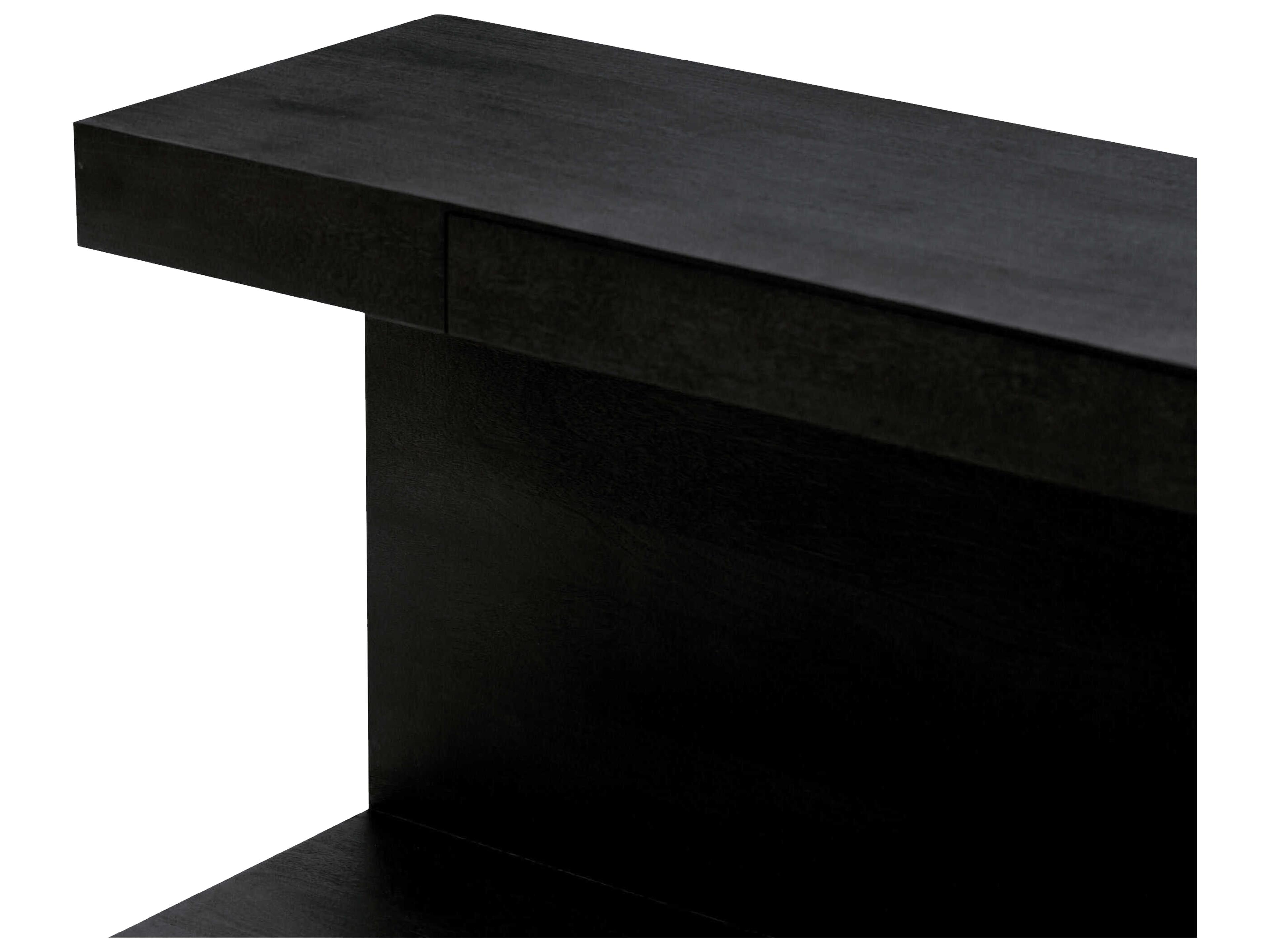 Surya Coburn Rectangular Wood Black Console Table