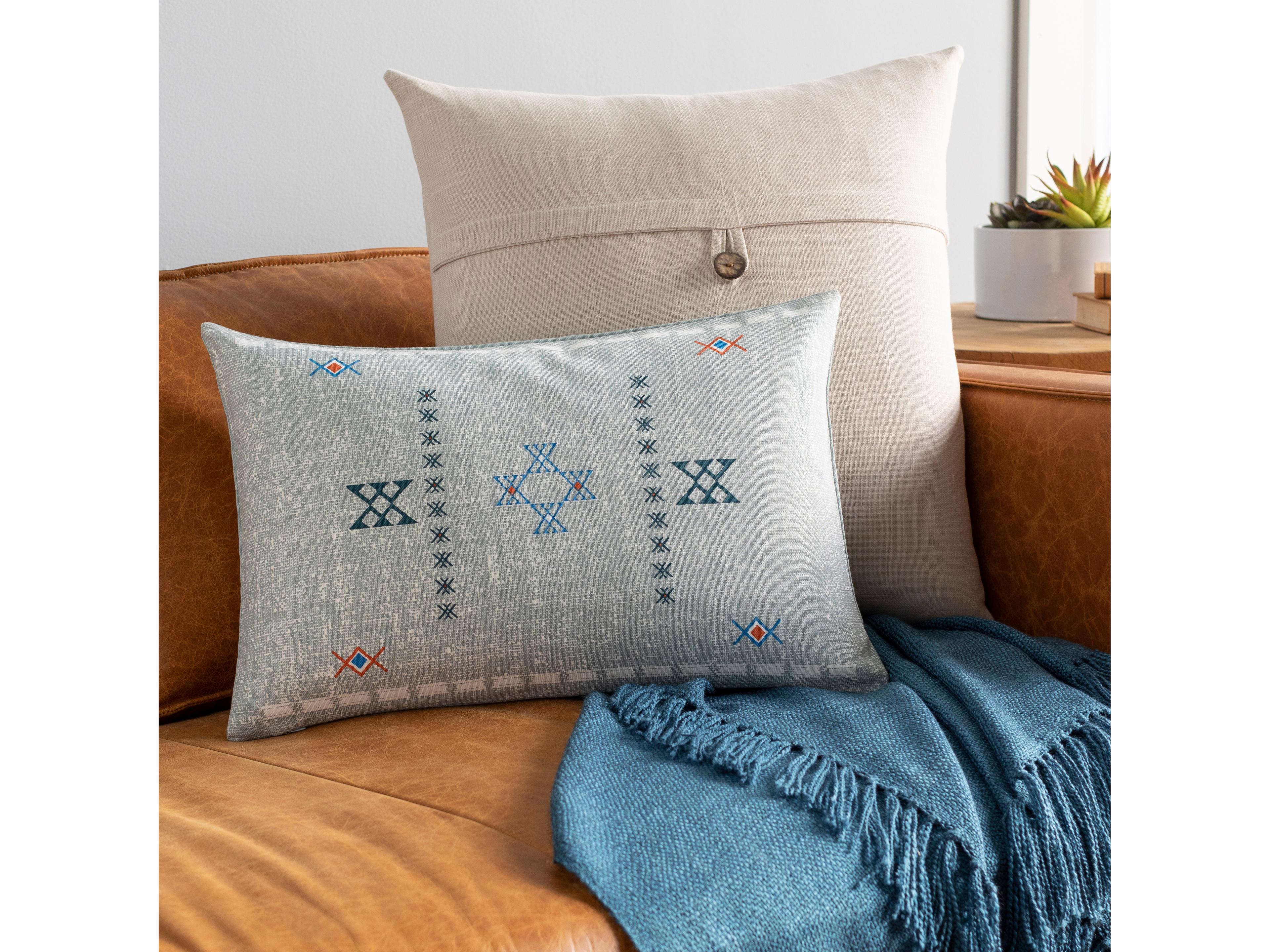 Surya Cactus Silk Slate Pillow