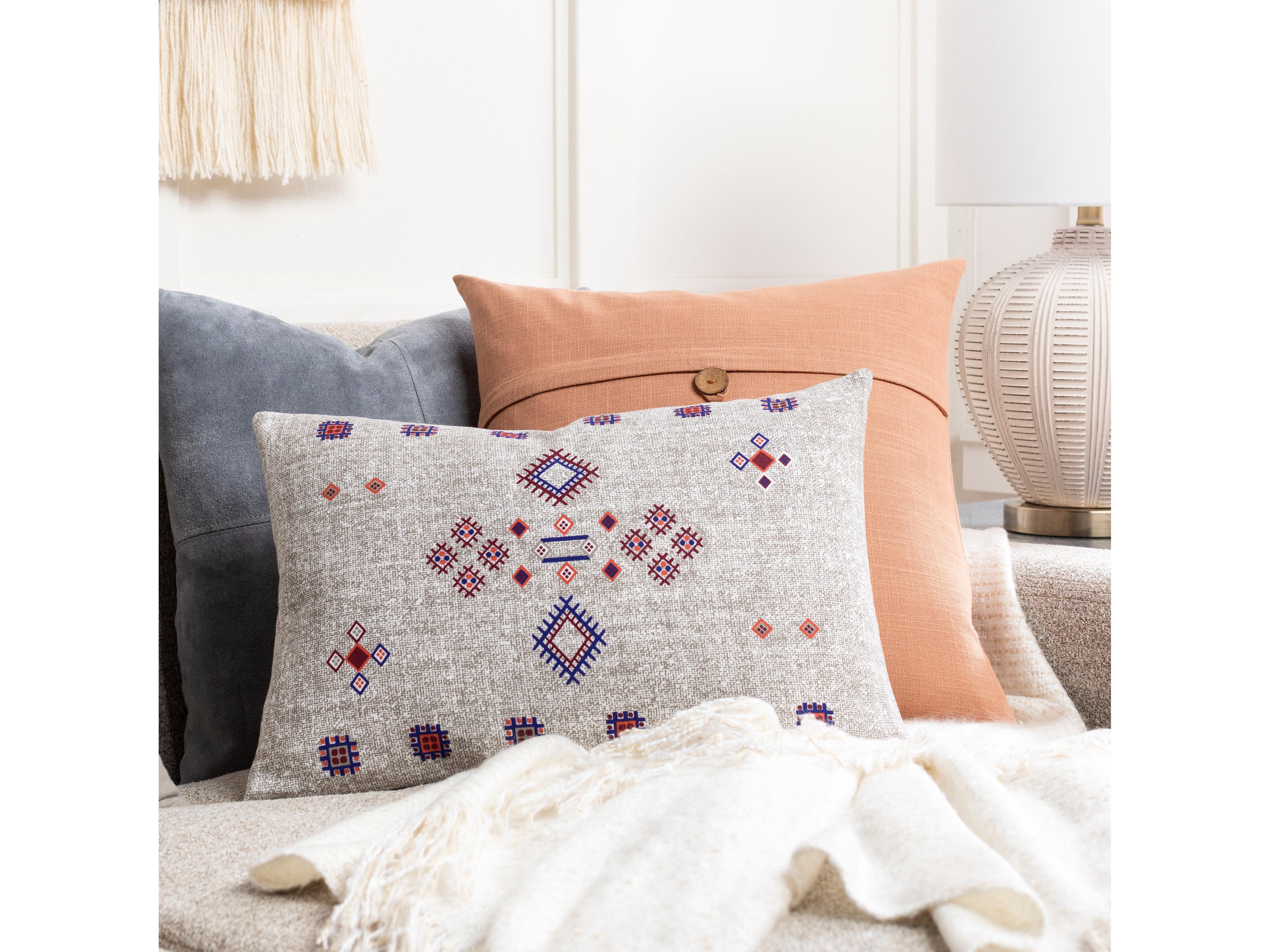 Surya Cactus Silk Medium Gray Pillow