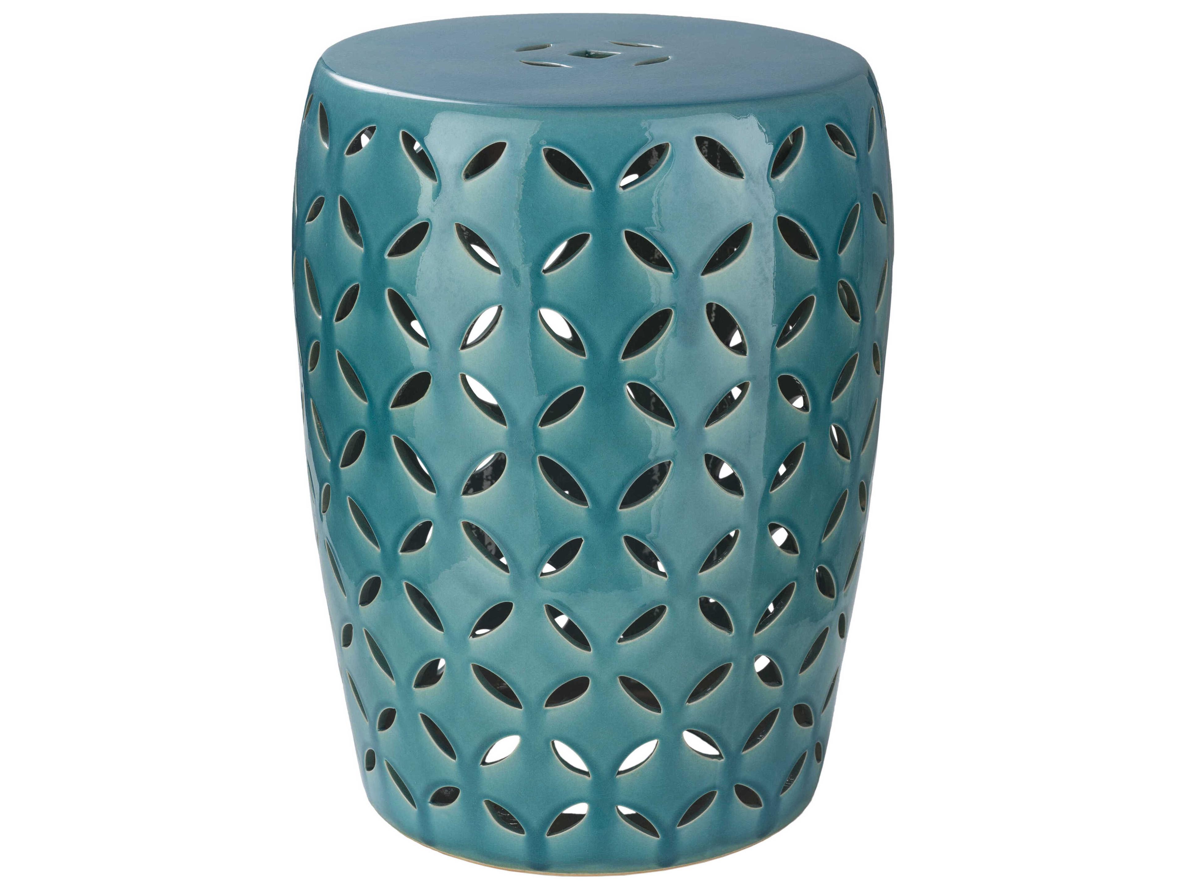 Chantilly Teal Blue Accent Stool