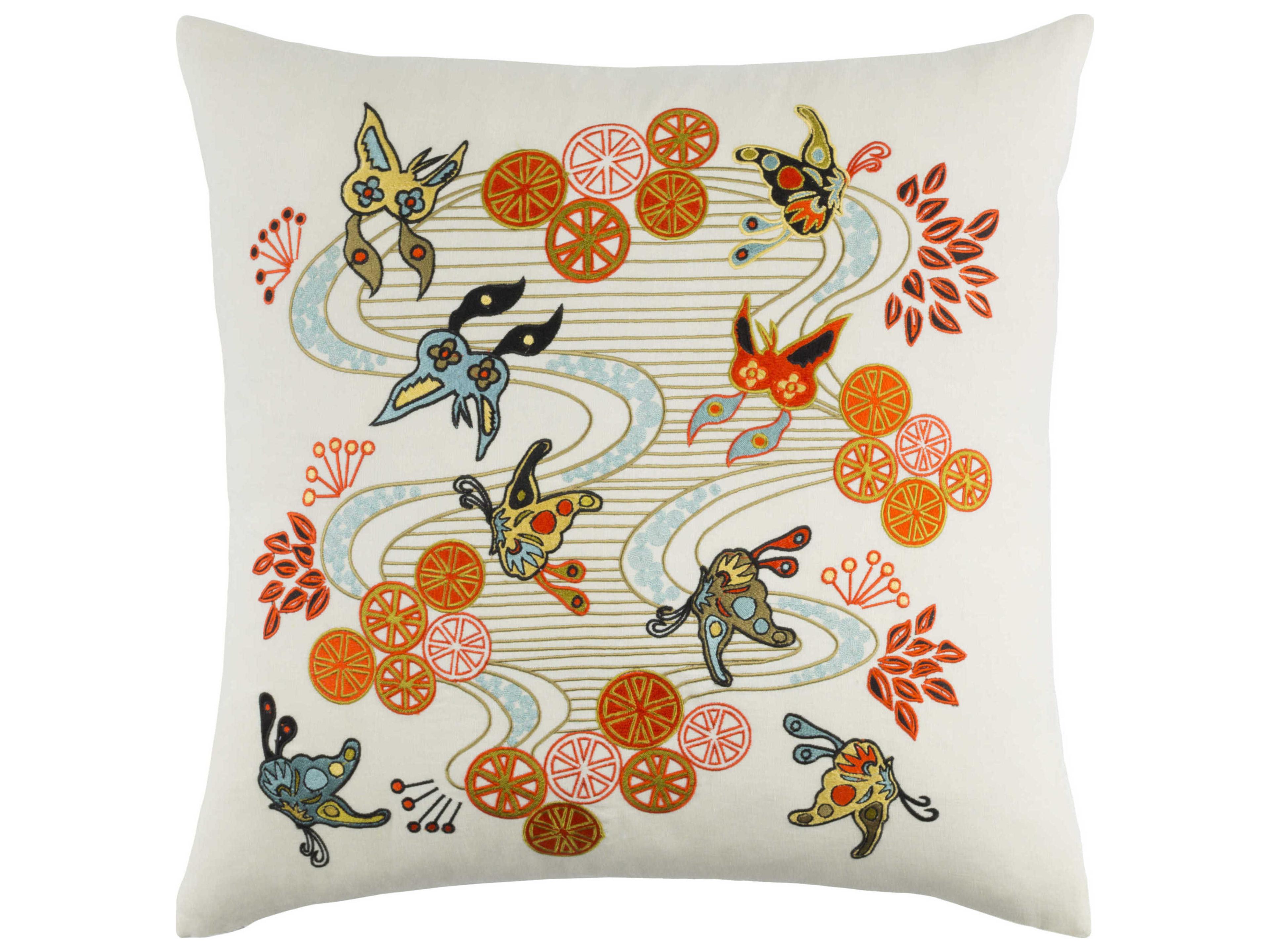 Chinese River Light Blue Pillow