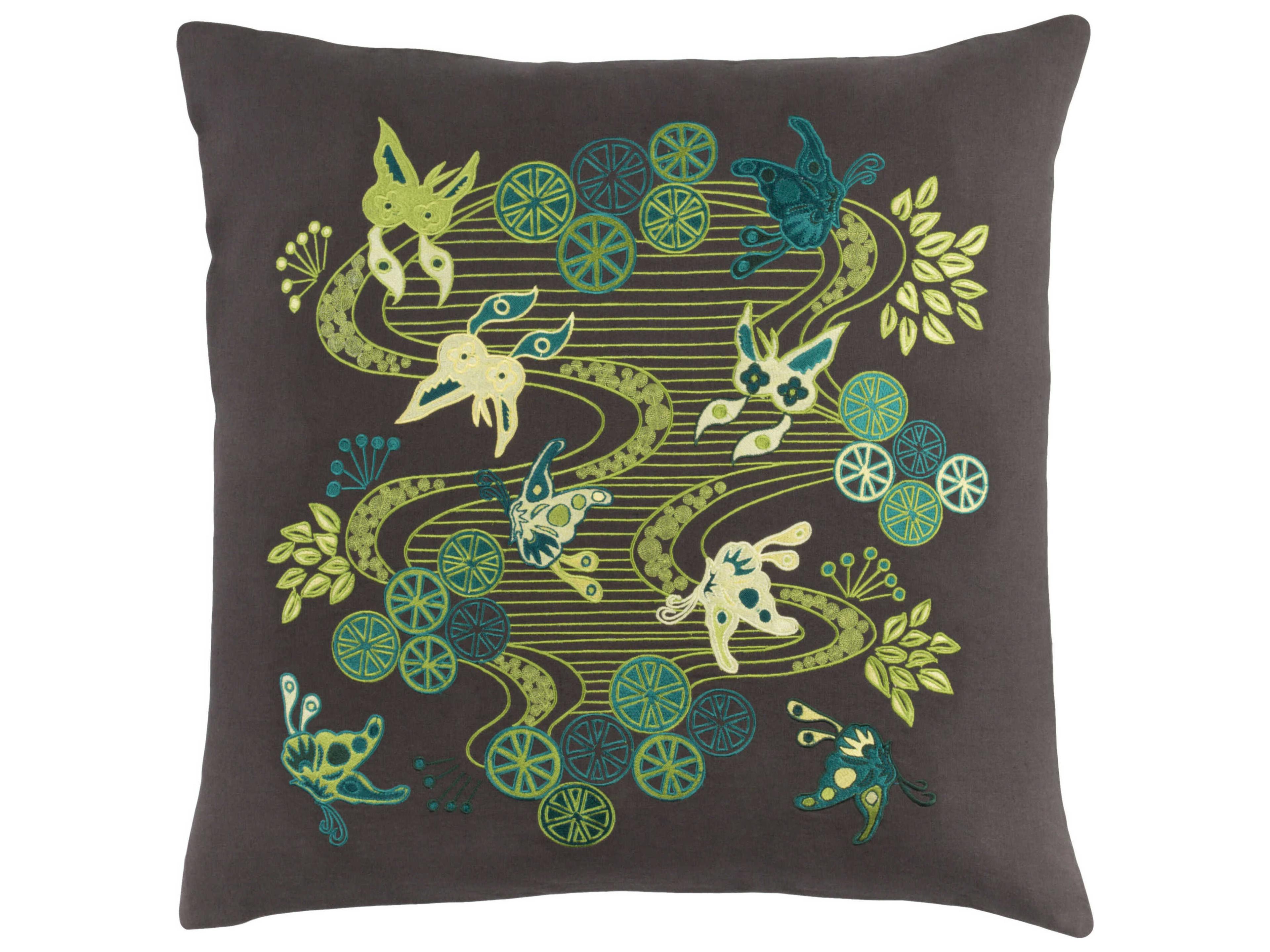 Chinese River Teal Pillow