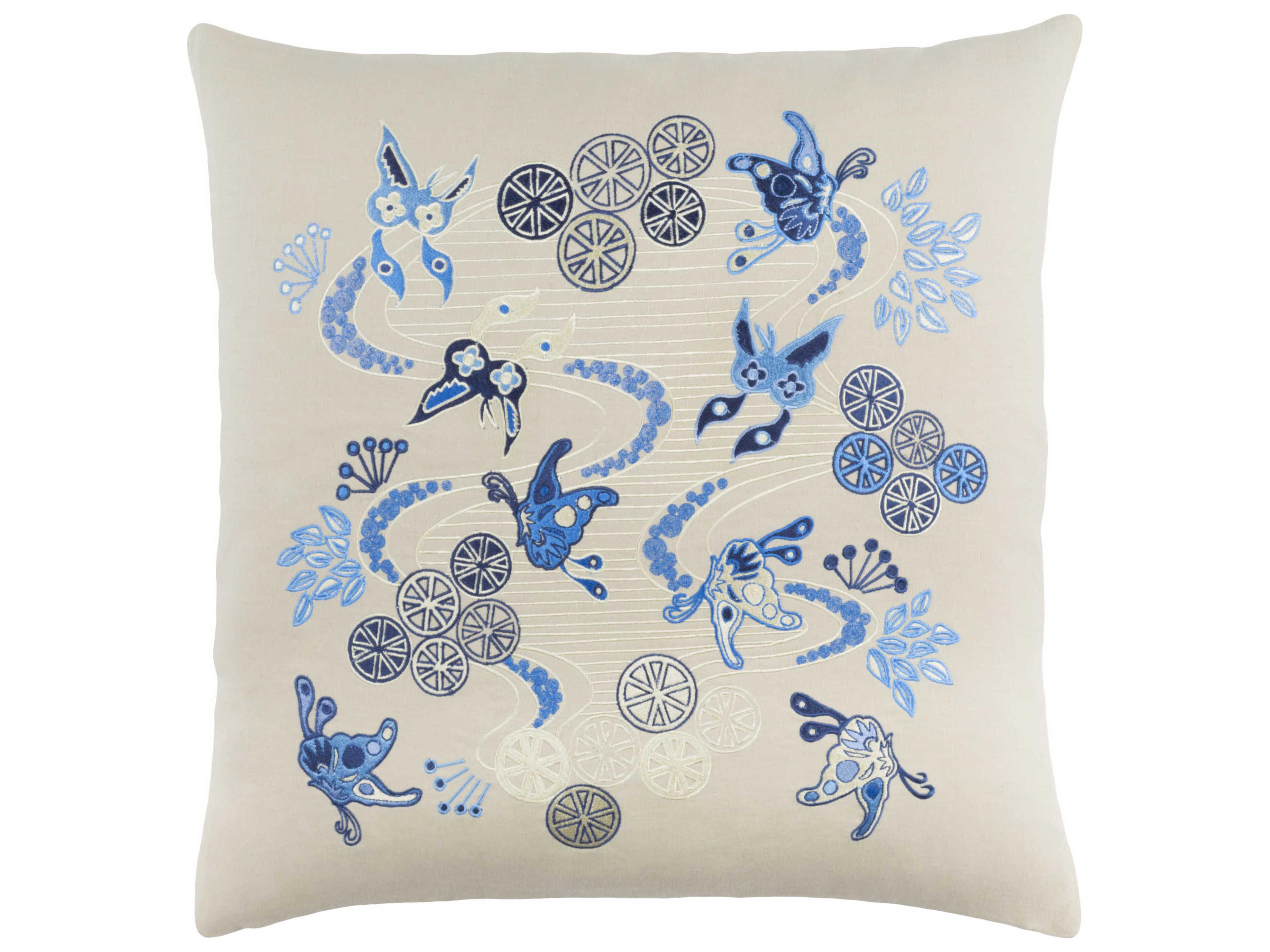 Chinese River Light Beige Pillow