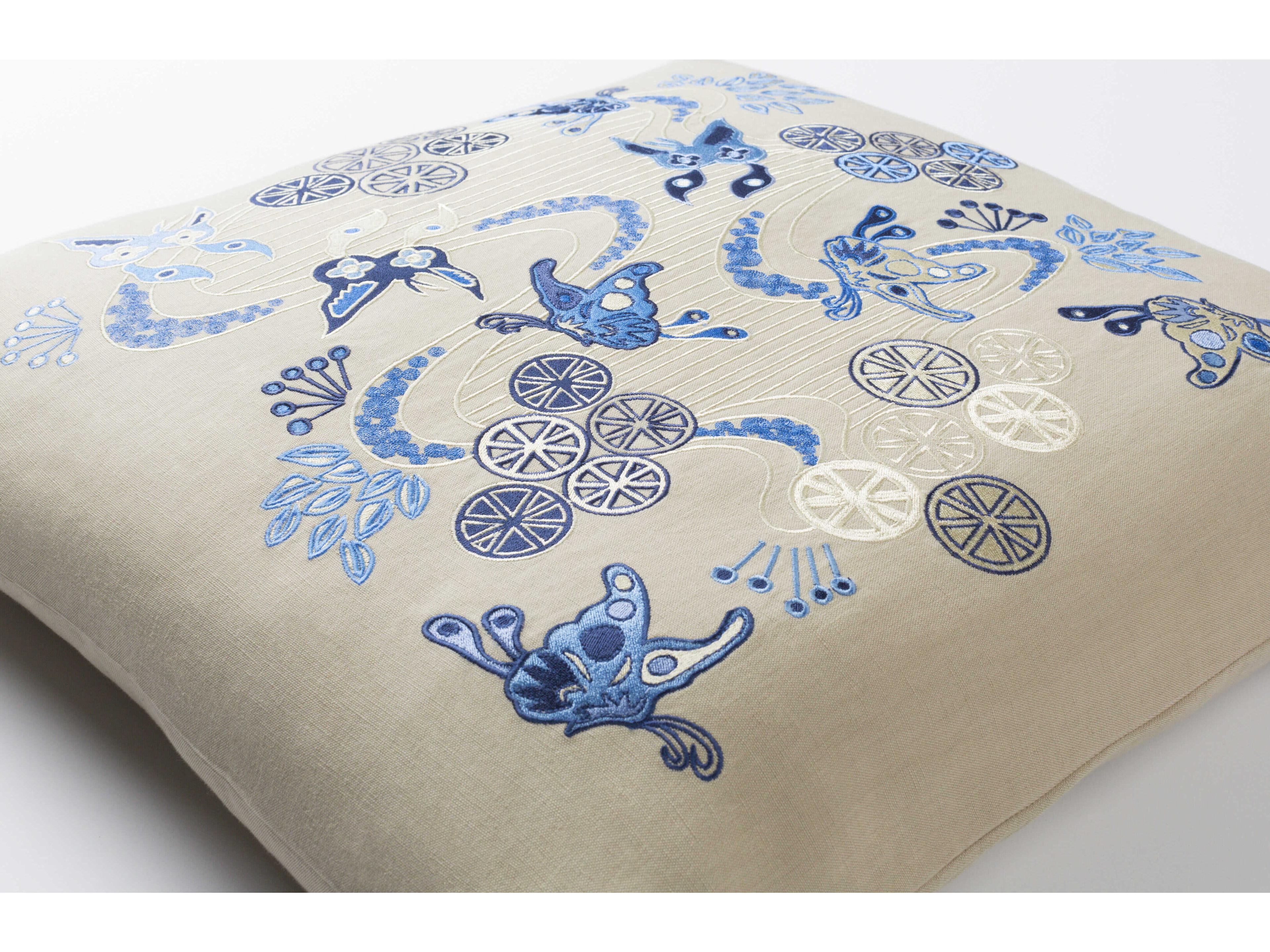 Surya Chinese River Light Beige Pillow