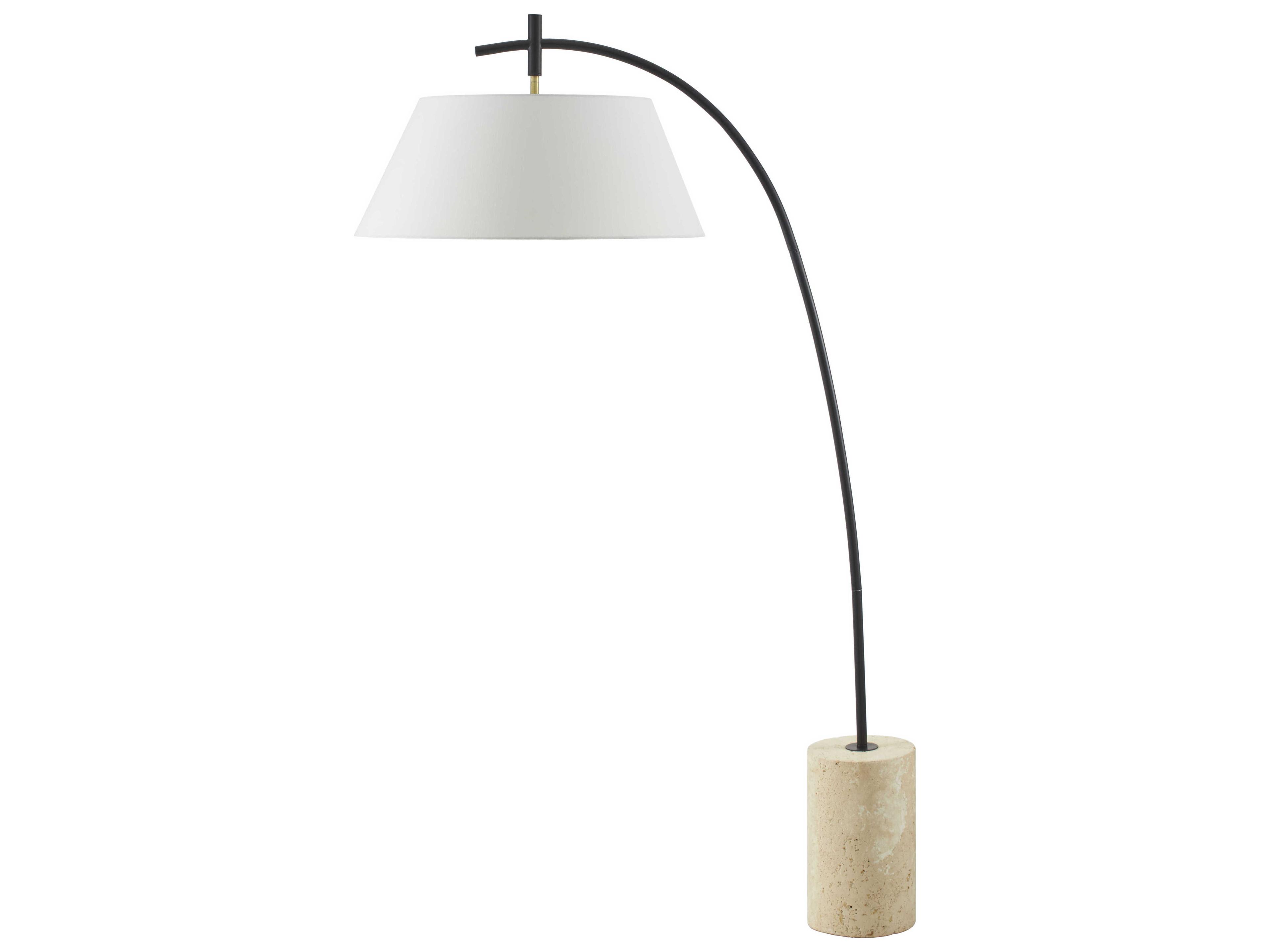 Cadenza Black White Linen Floor Lamp