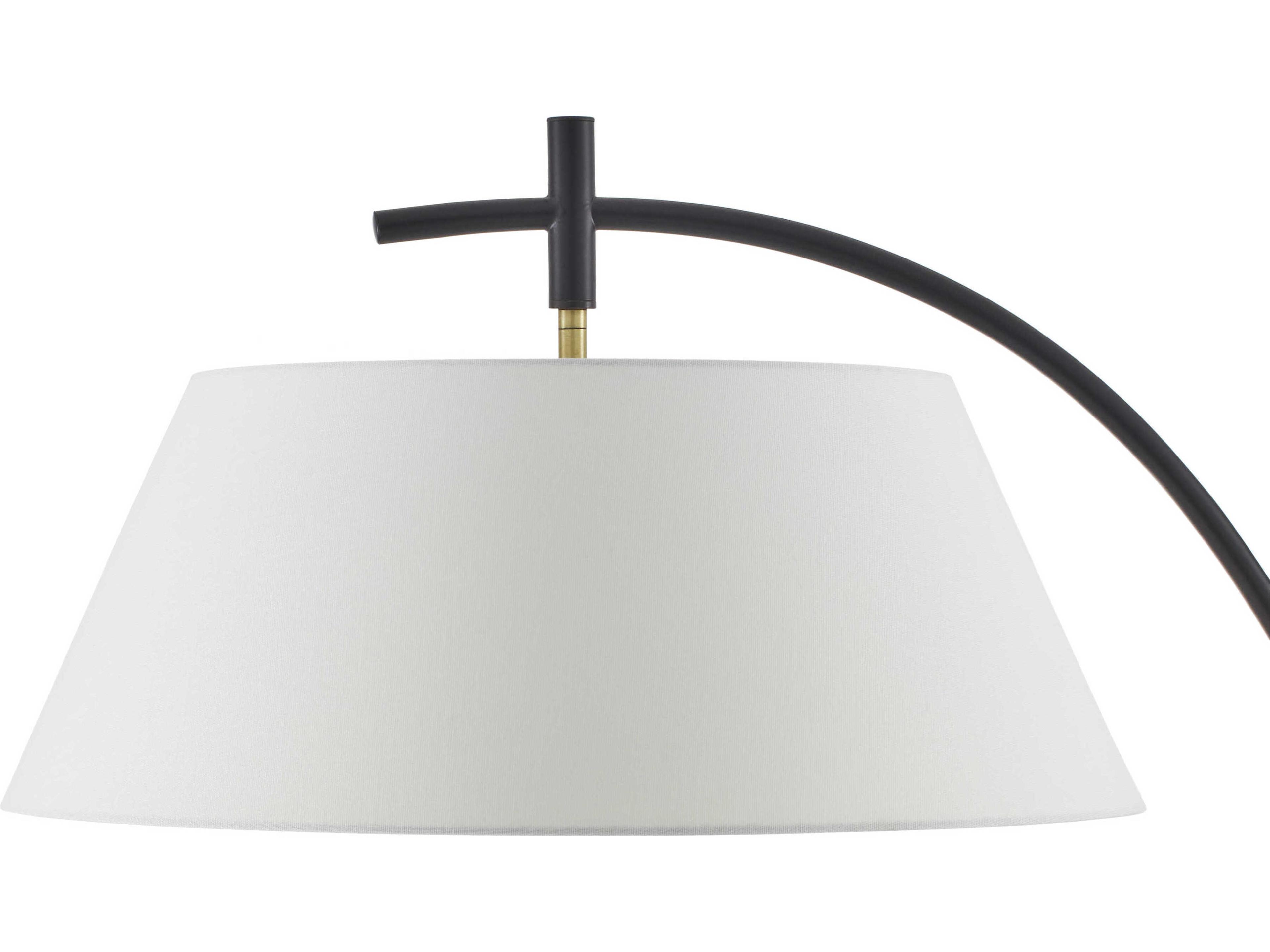 Surya Cadenza Black White Linen Floor Lamp