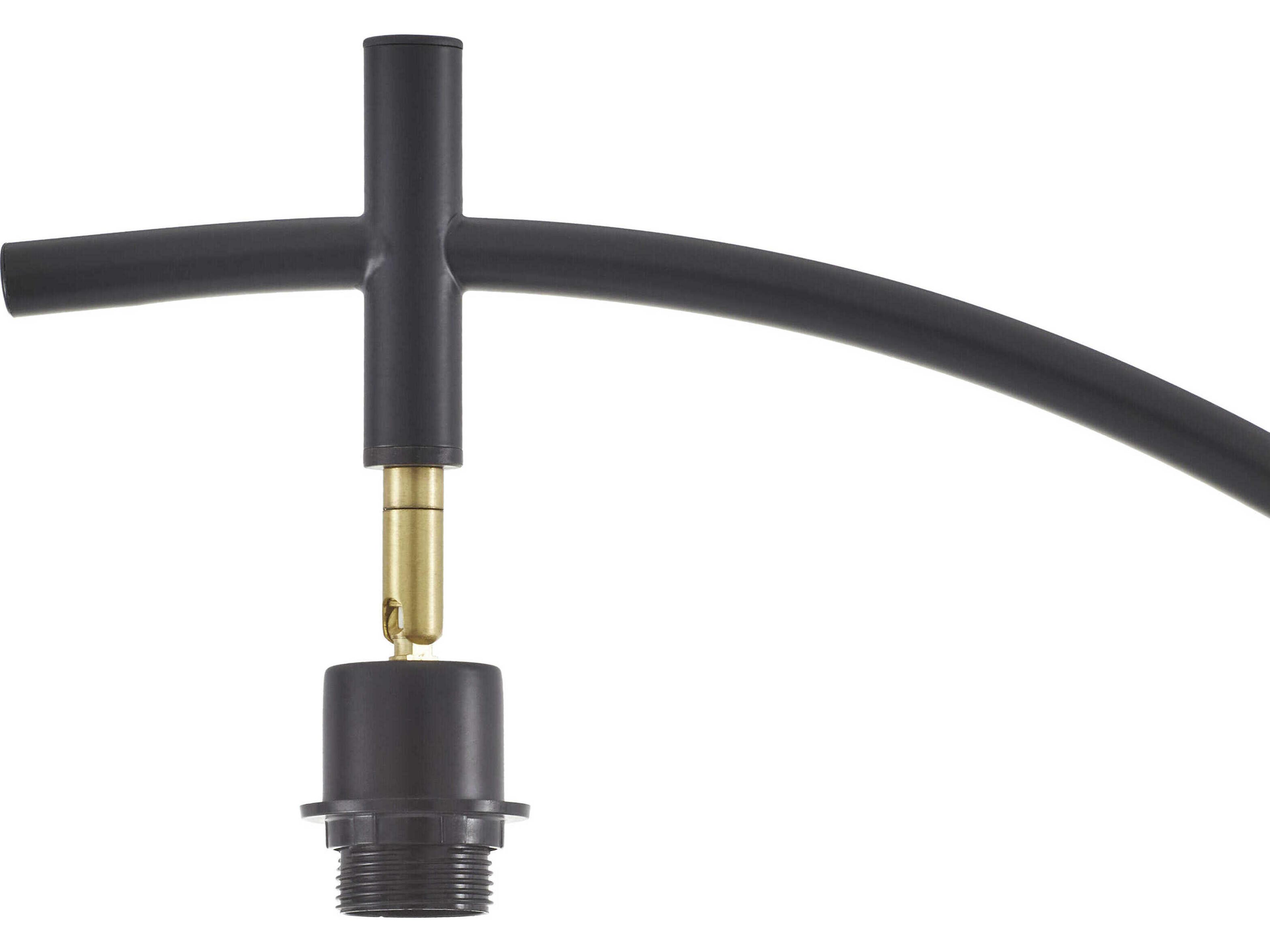 Surya Cadenza Black White Linen Floor Lamp