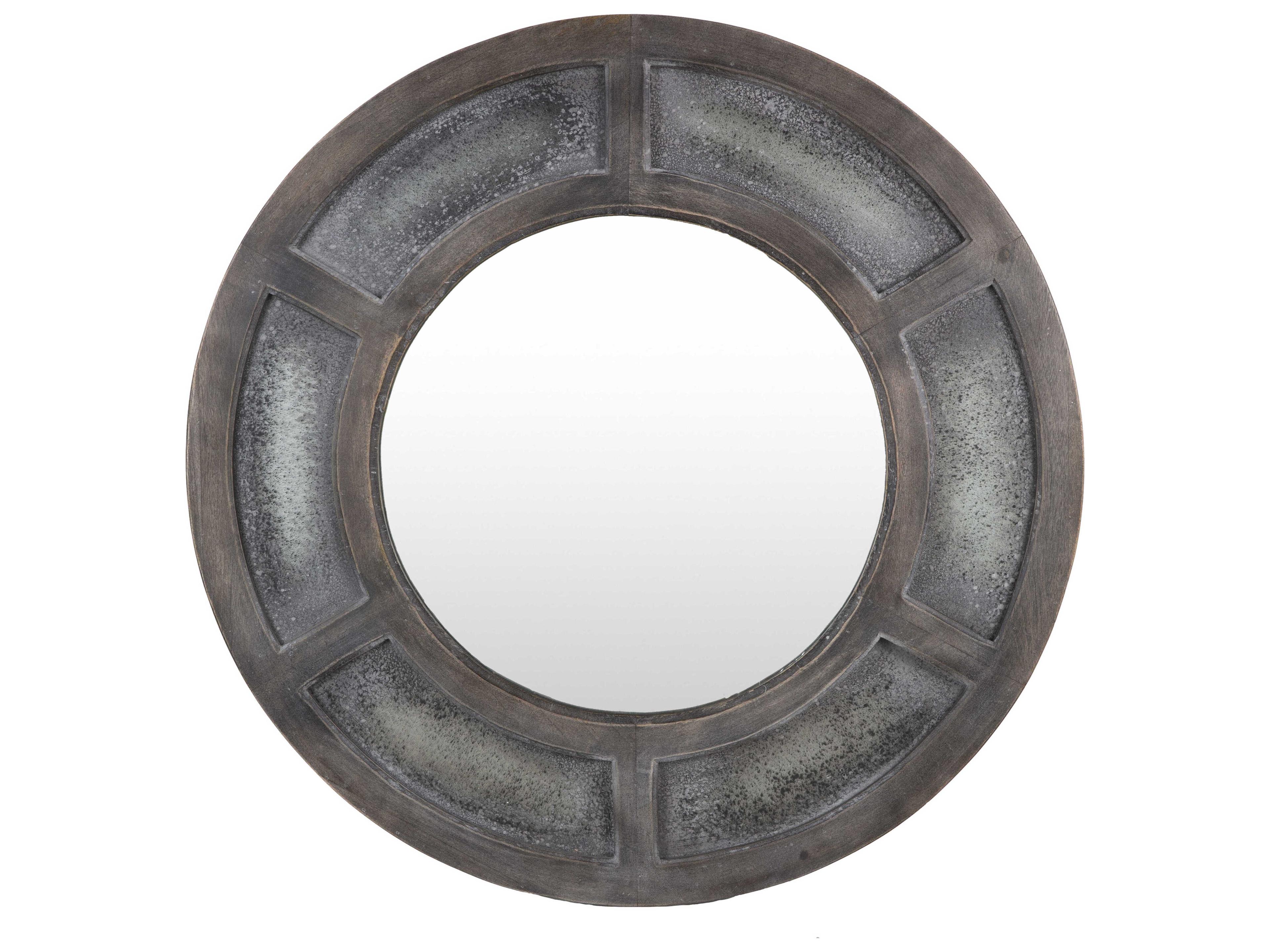 Surya Coquerial Brown Round Wall Mirror