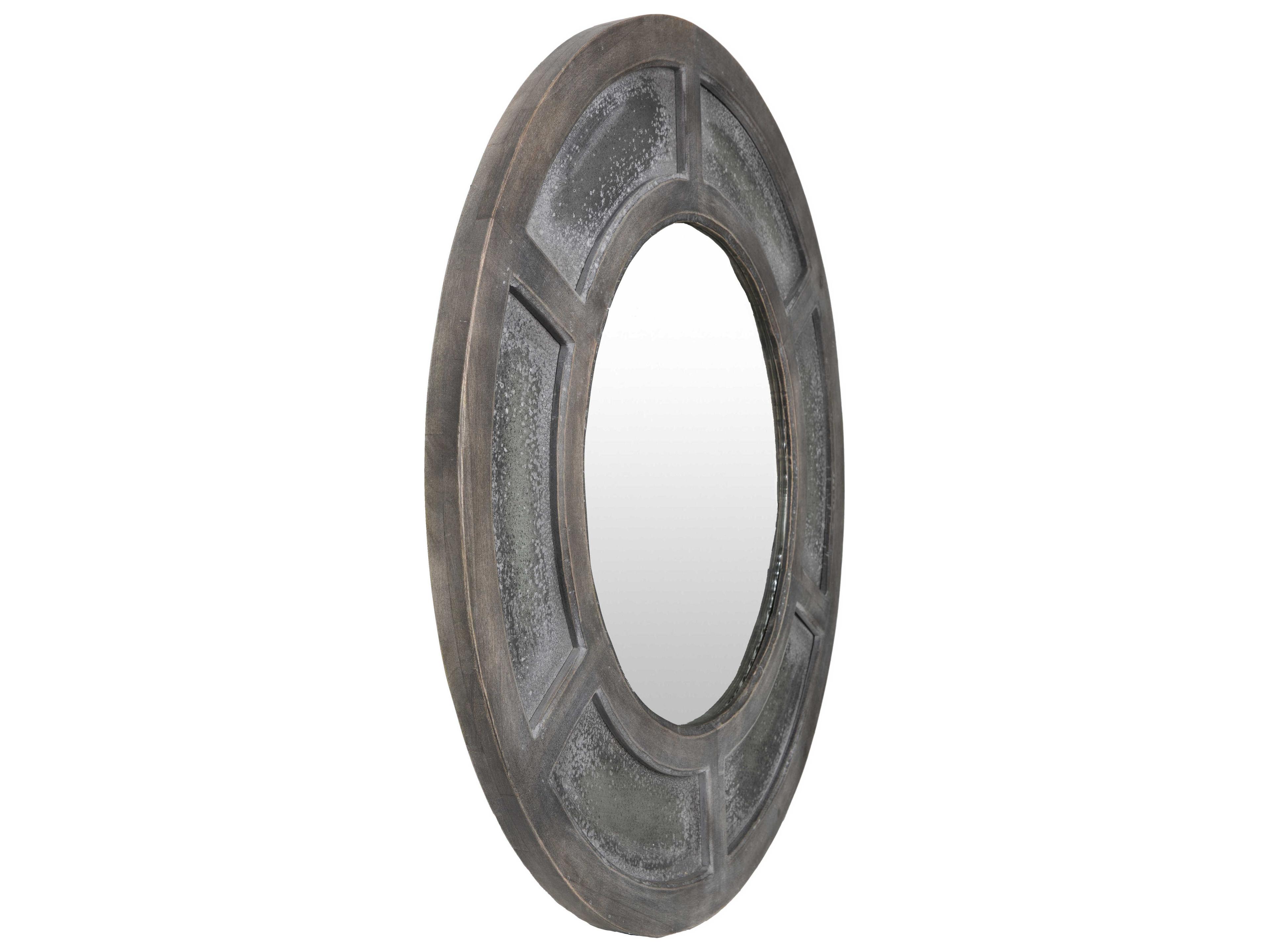 Surya Coquerial Brown Round Wall Mirror