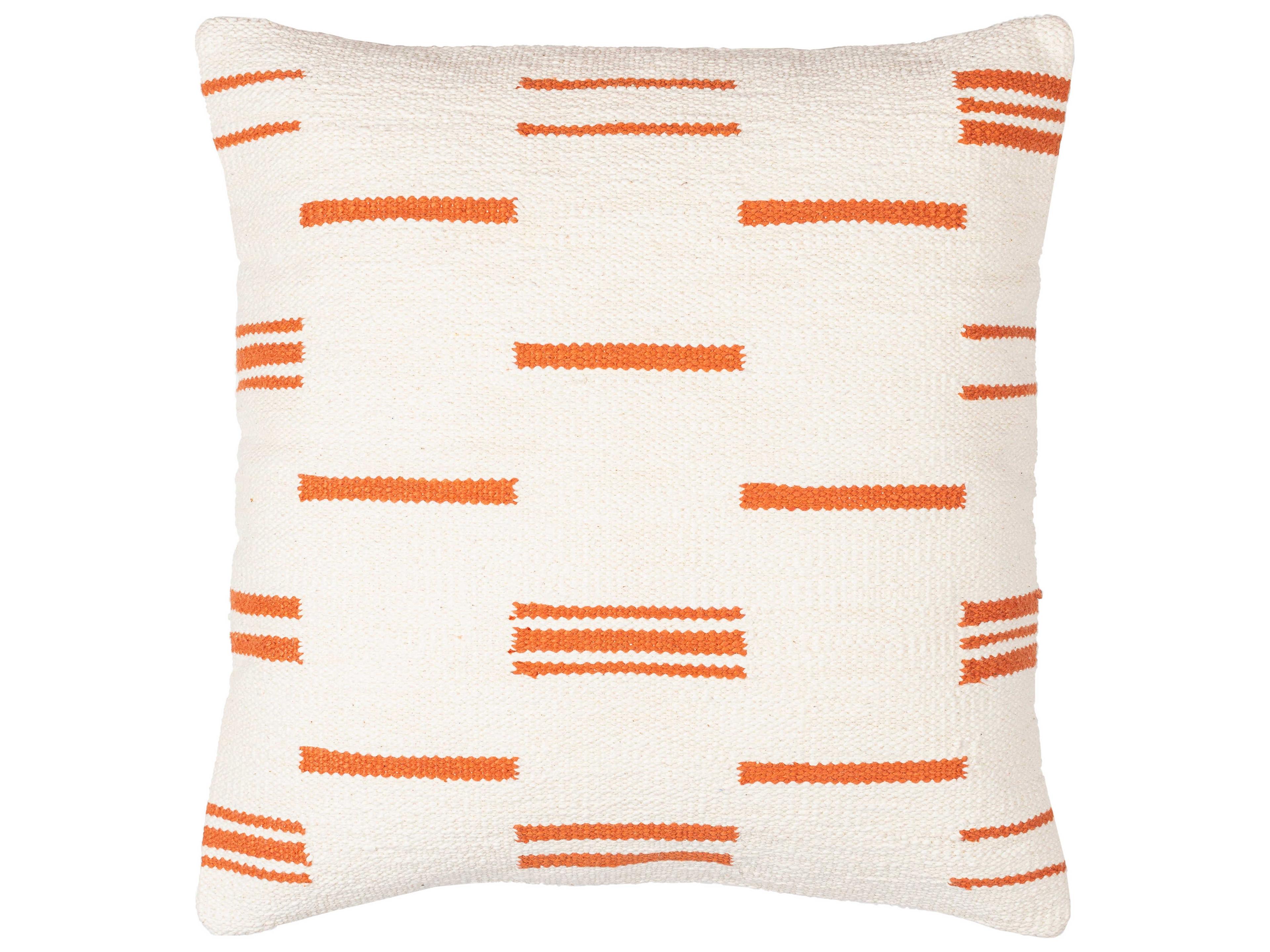 Carlton White / Orange Pillow