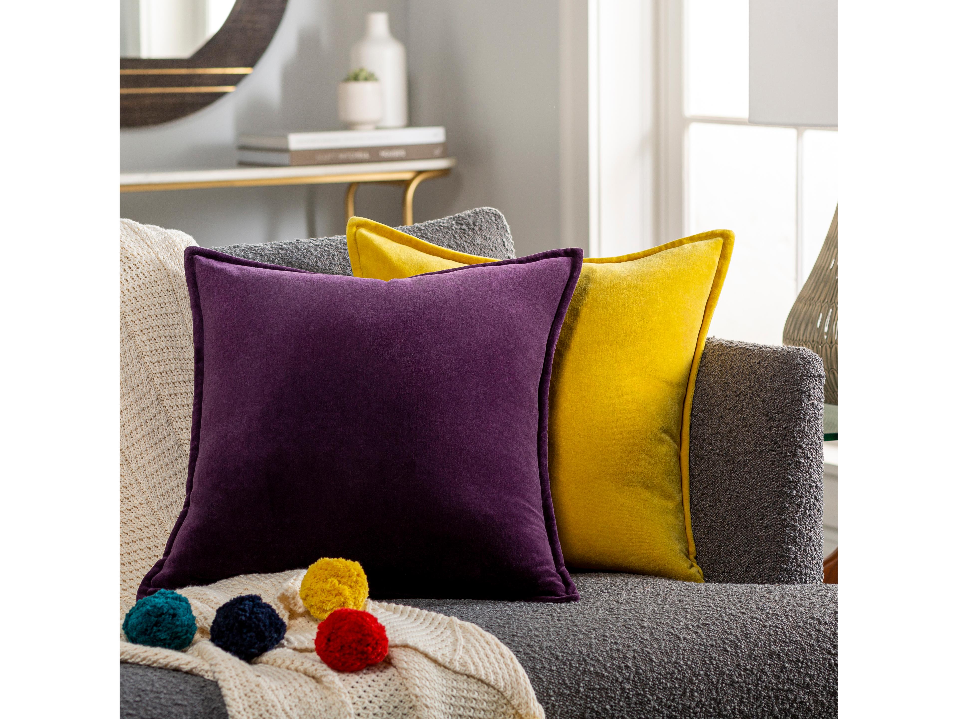 Surya Cotton Velvet Dark Plum / Dark Purple Pillow