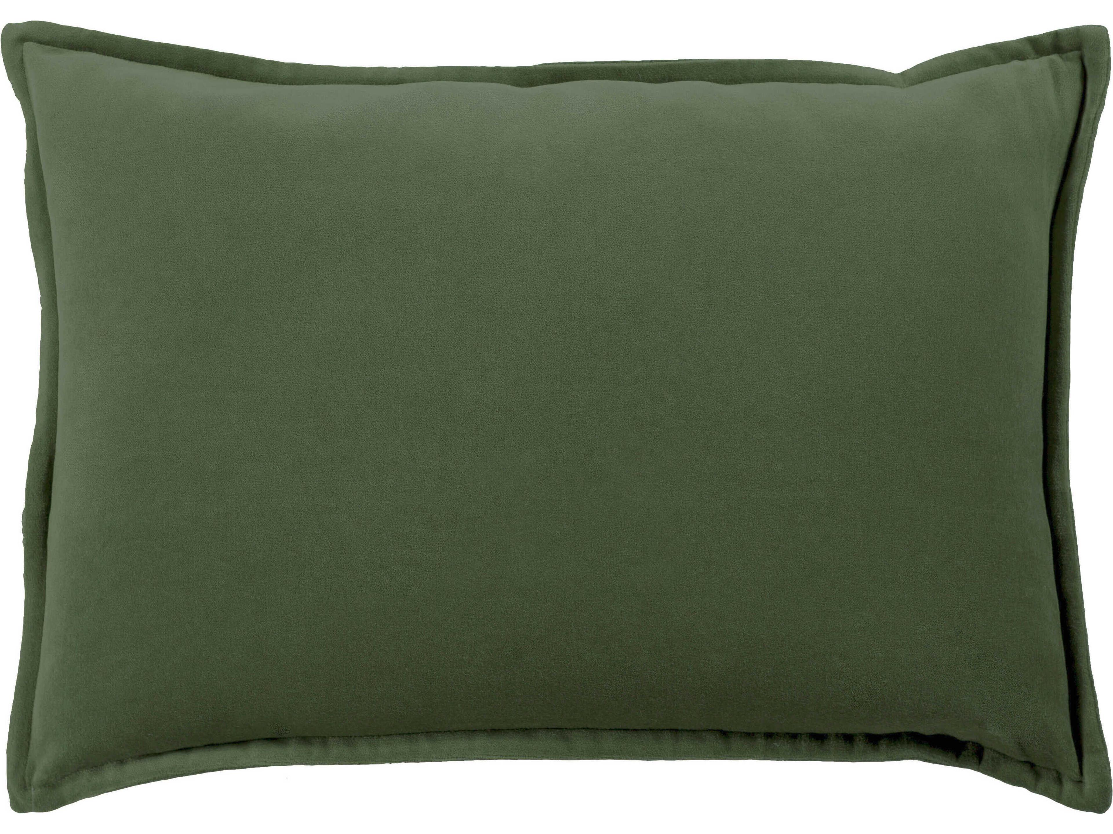 Cotton Velvet Medium Green Pillow