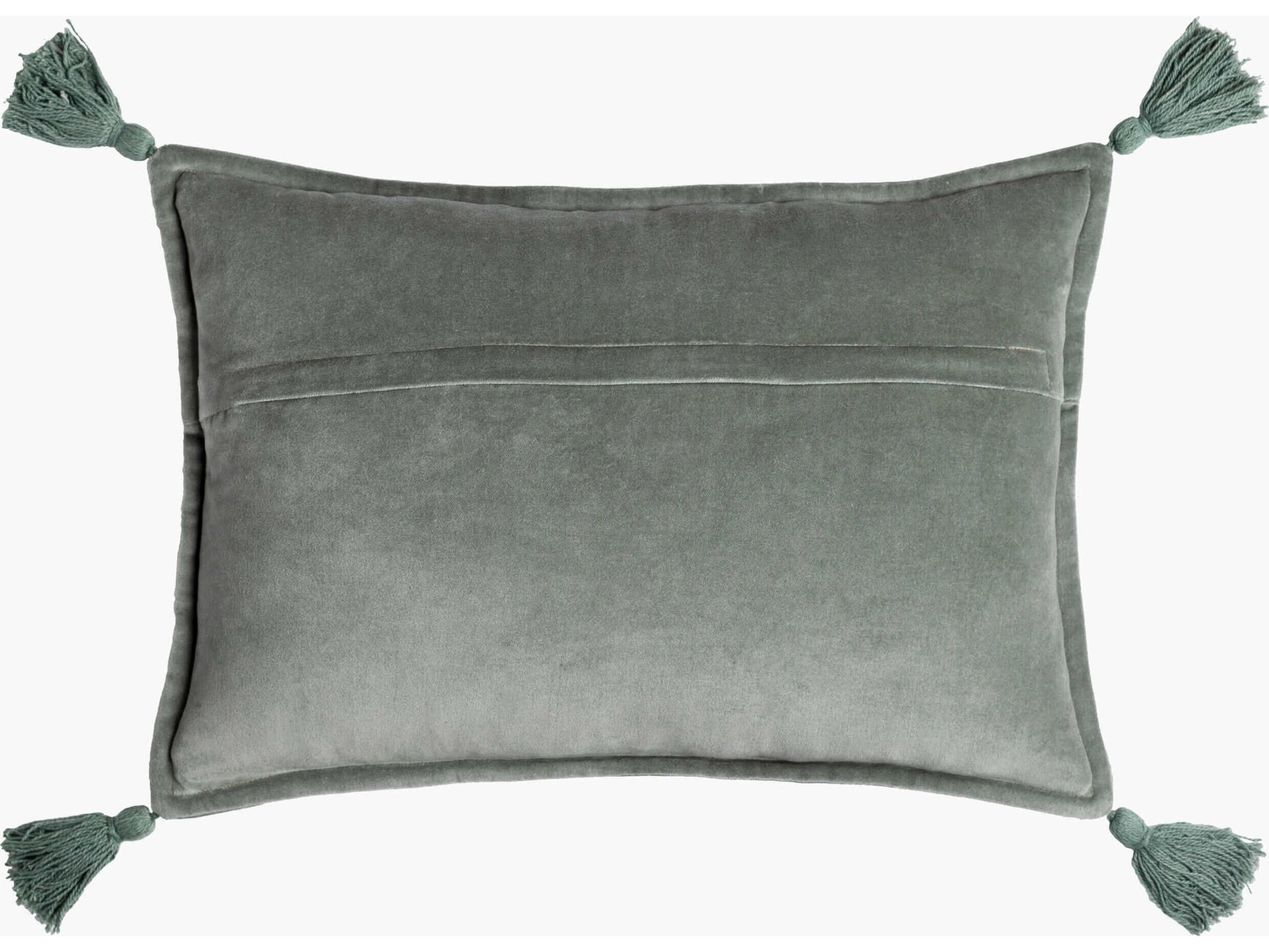 Surya Cotton Velvet Sage Pillow