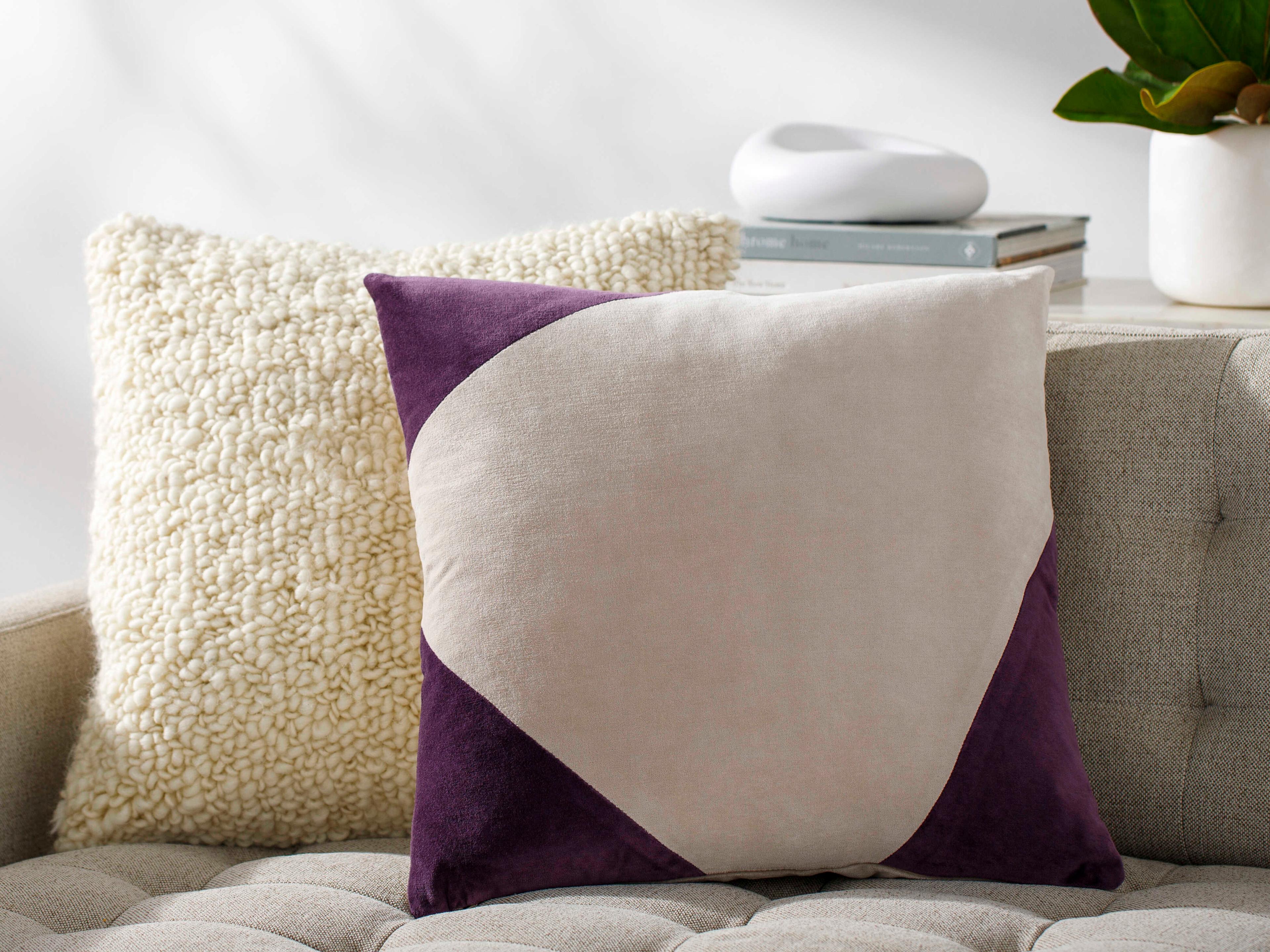 Surya Cotton Velvet Plum Pillow