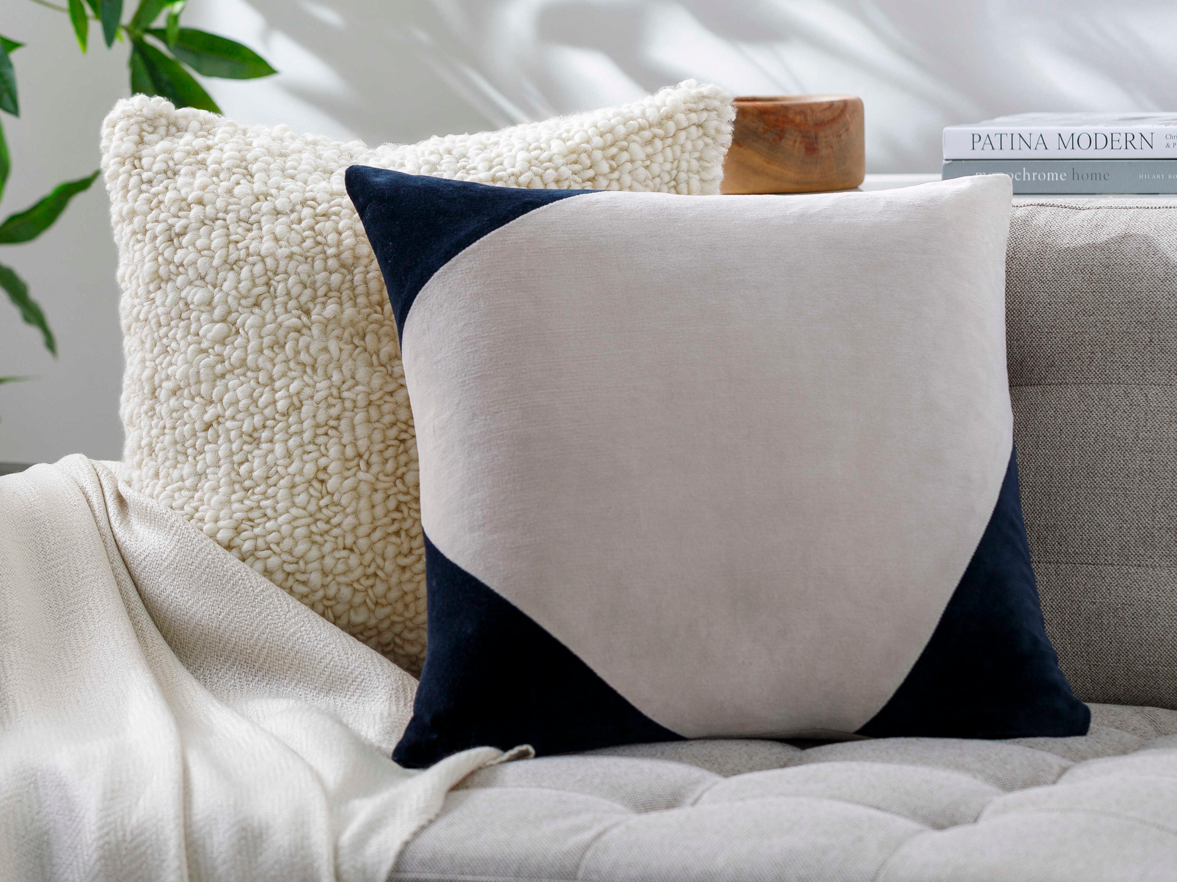 Surya Cotton Velvet Black Pillow