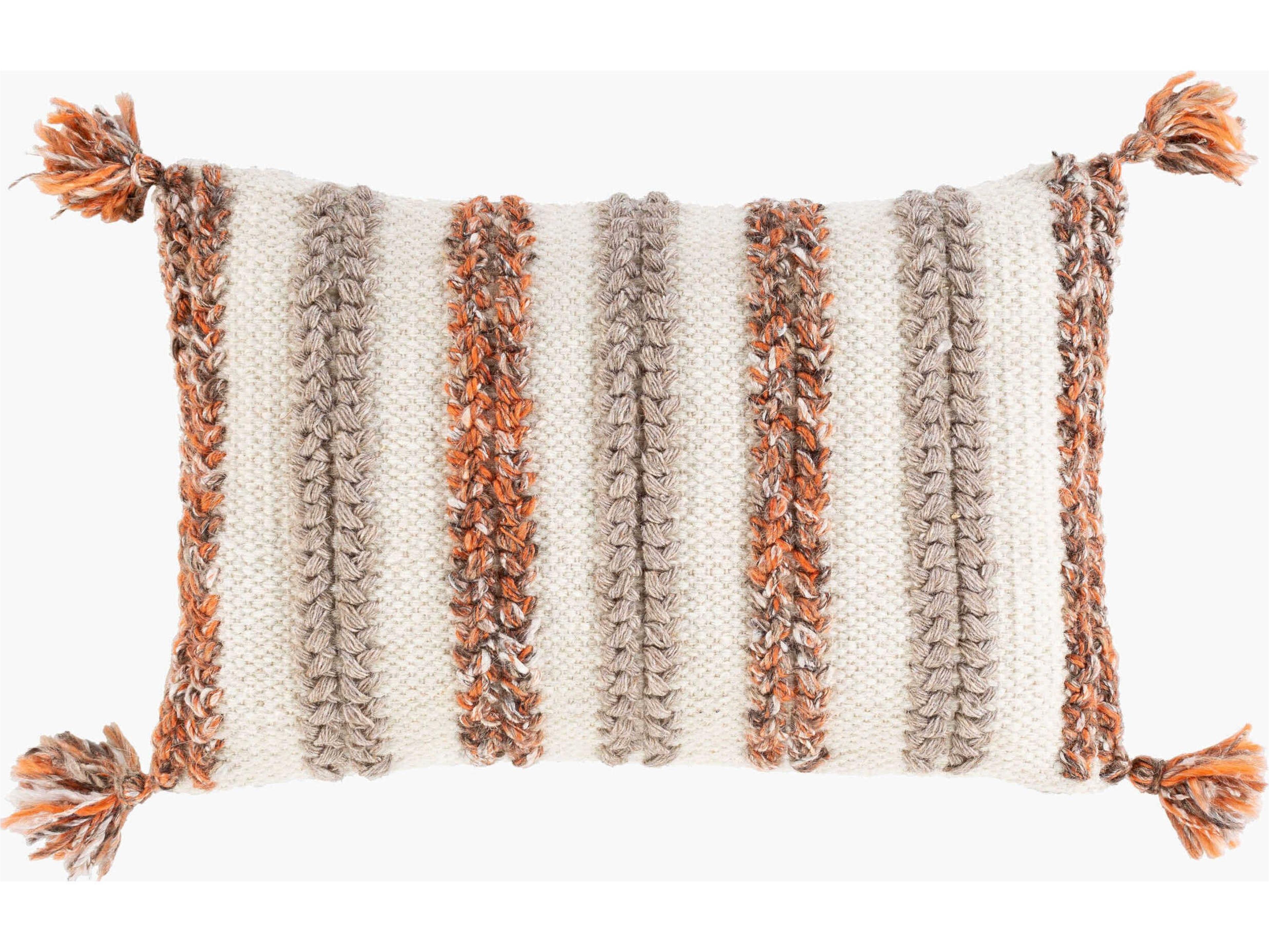 Dacia Beige / Cream / Burnt Orange Pillow