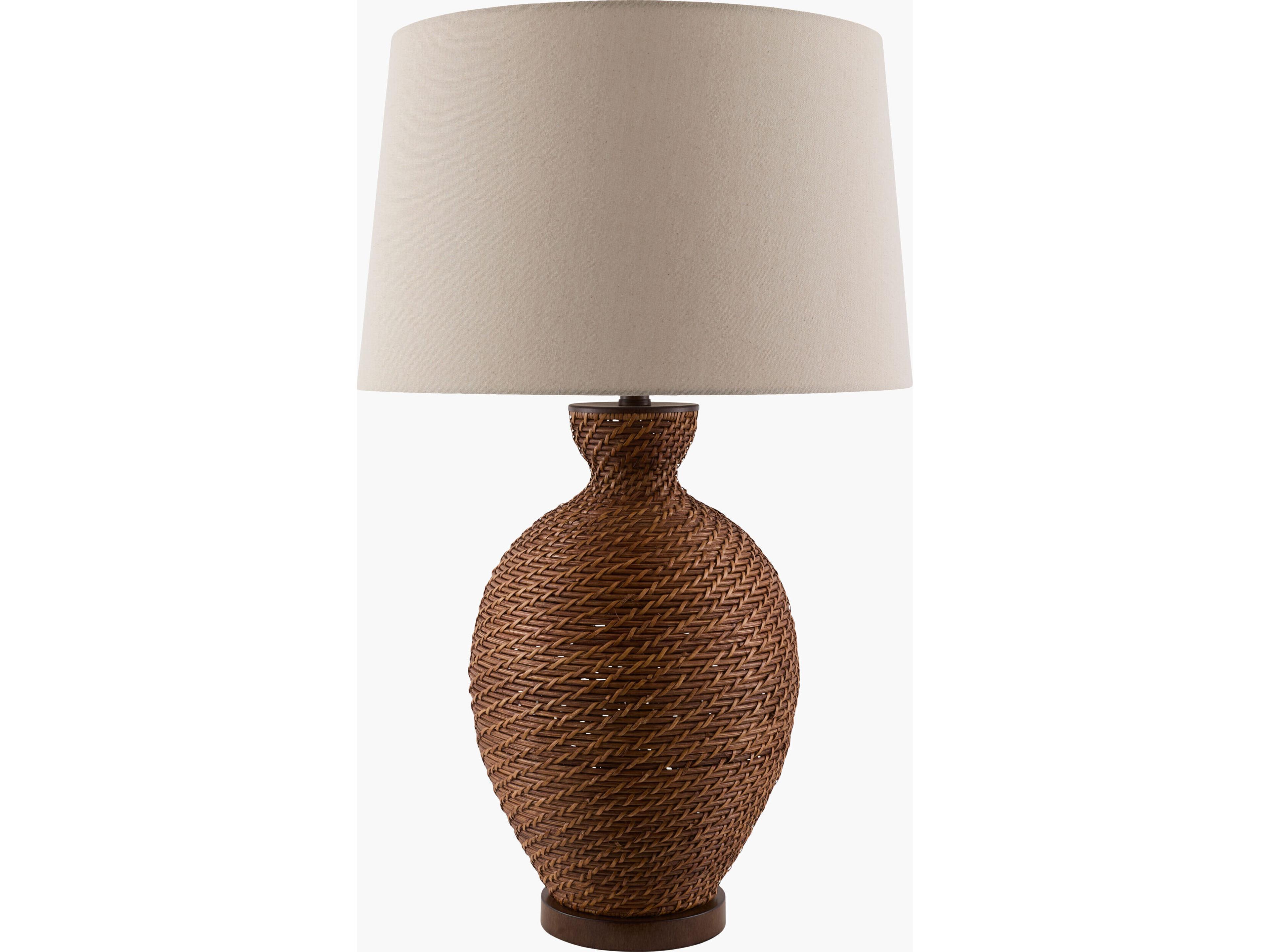 Dingle Dark Brown Wheat Linen Buffet Lamp