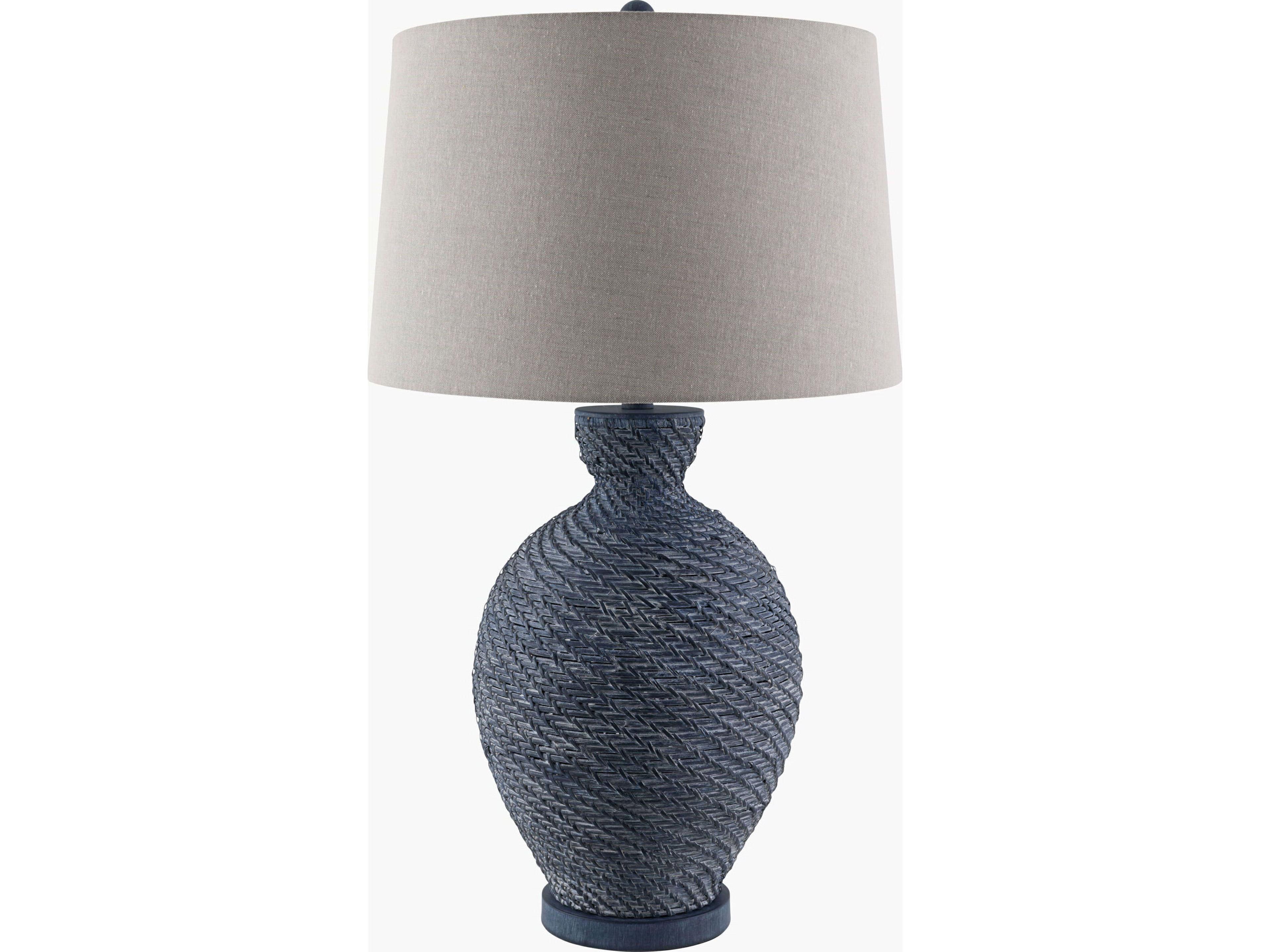 Dingle Blue Whitegray Linen Buffet Lamp