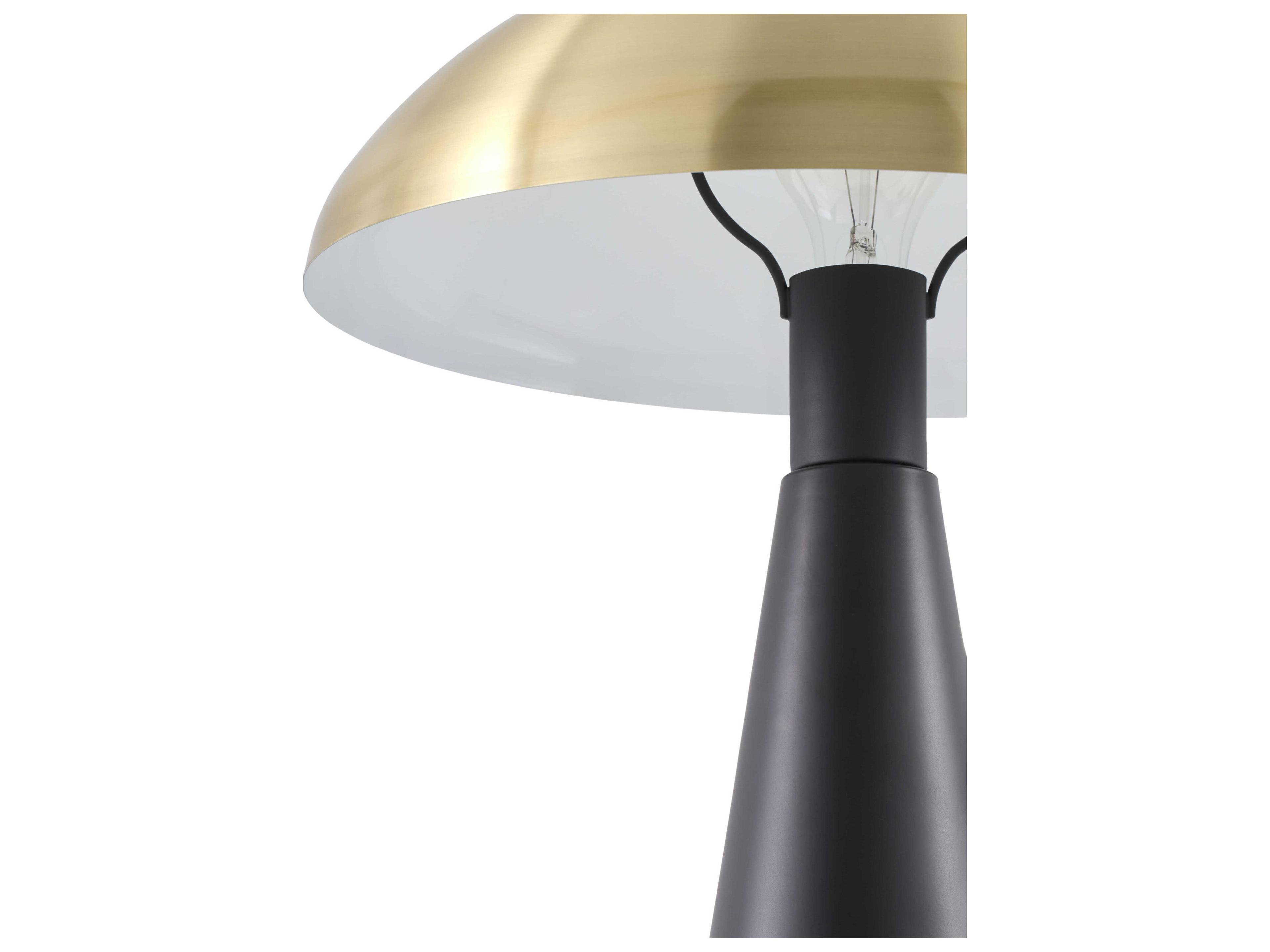 Surya Domea Black White Metal Table Lamp