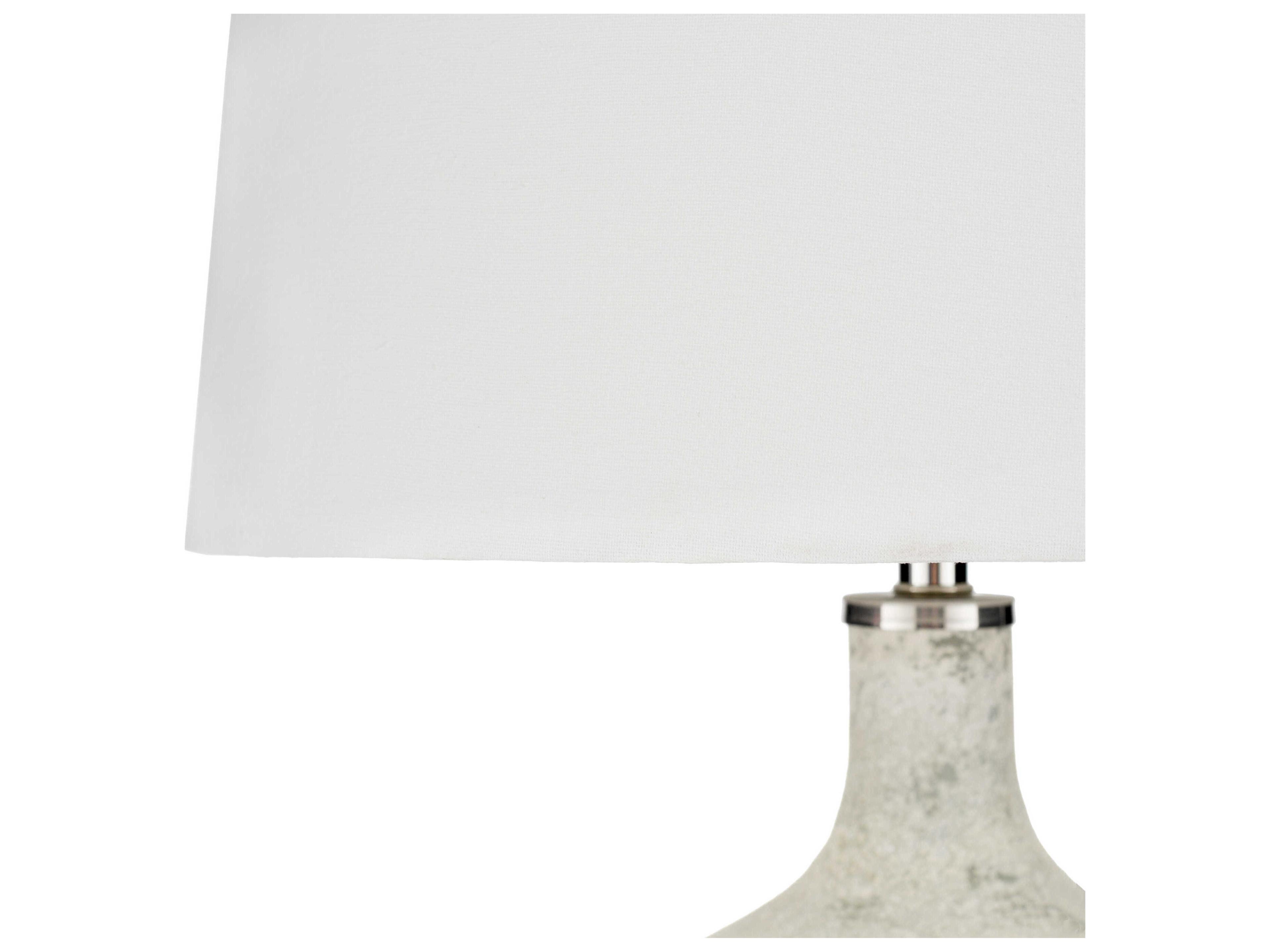Surya Dupree White Linen Buffet Lamp