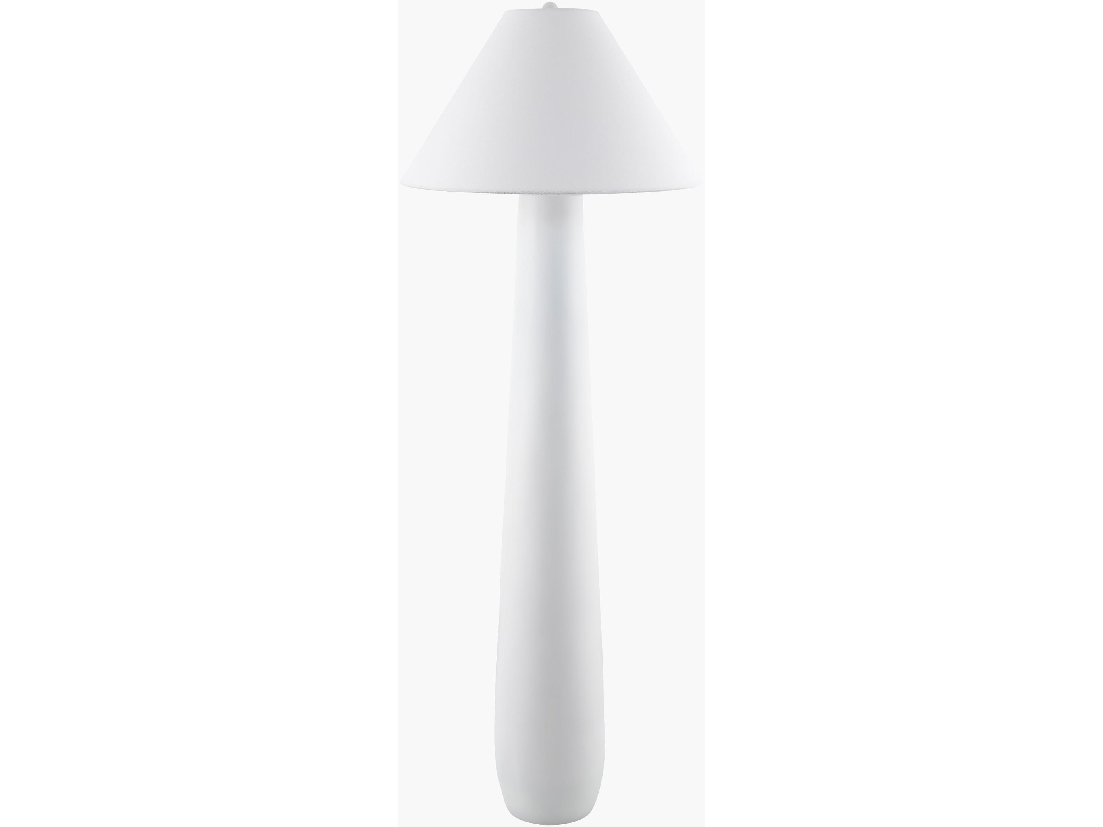 Dosso 57-Inch Accent Floor Lamp in Painted White with Linen Shade