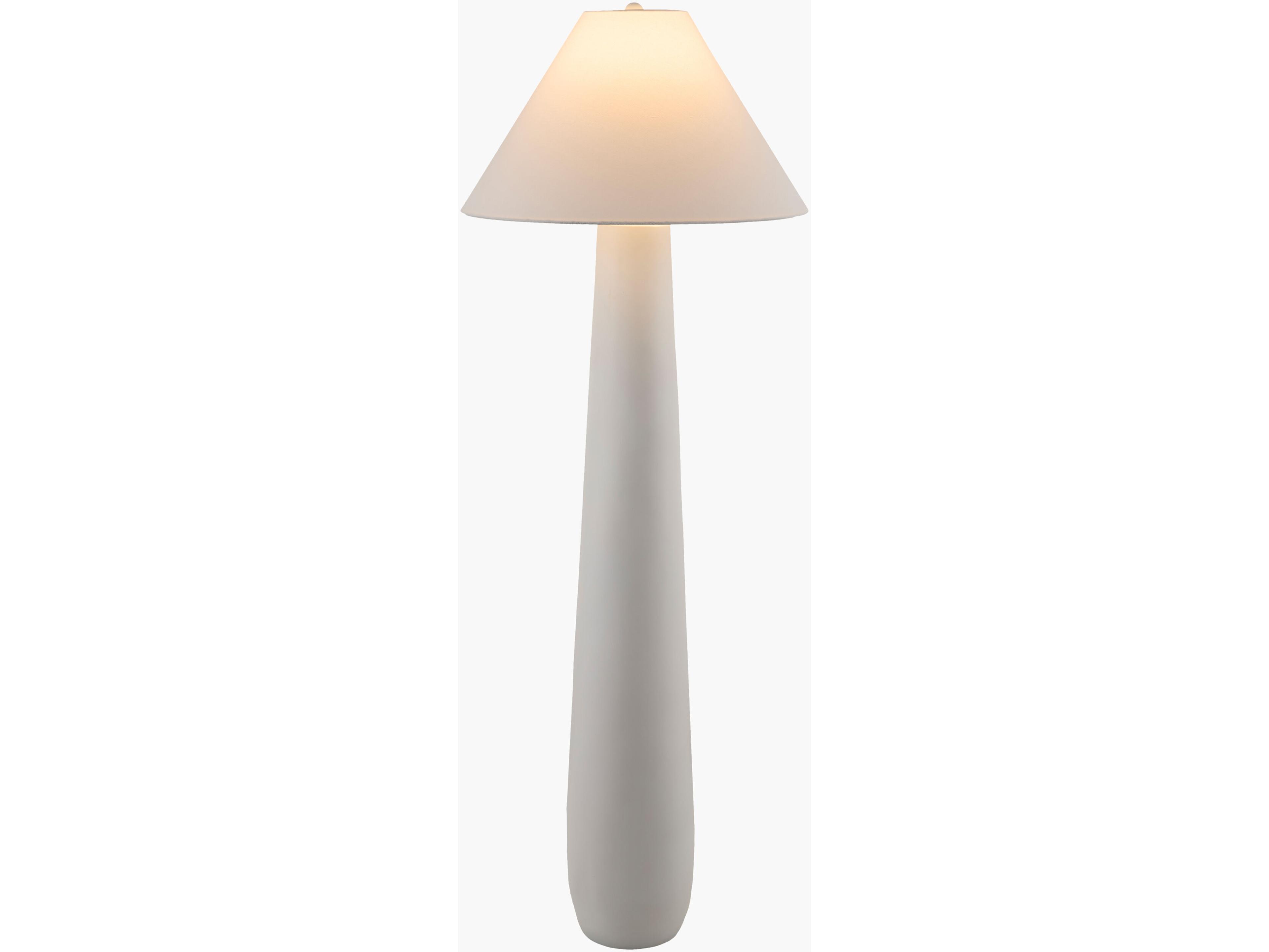 Surya Dosso White Linen Floor Lamp