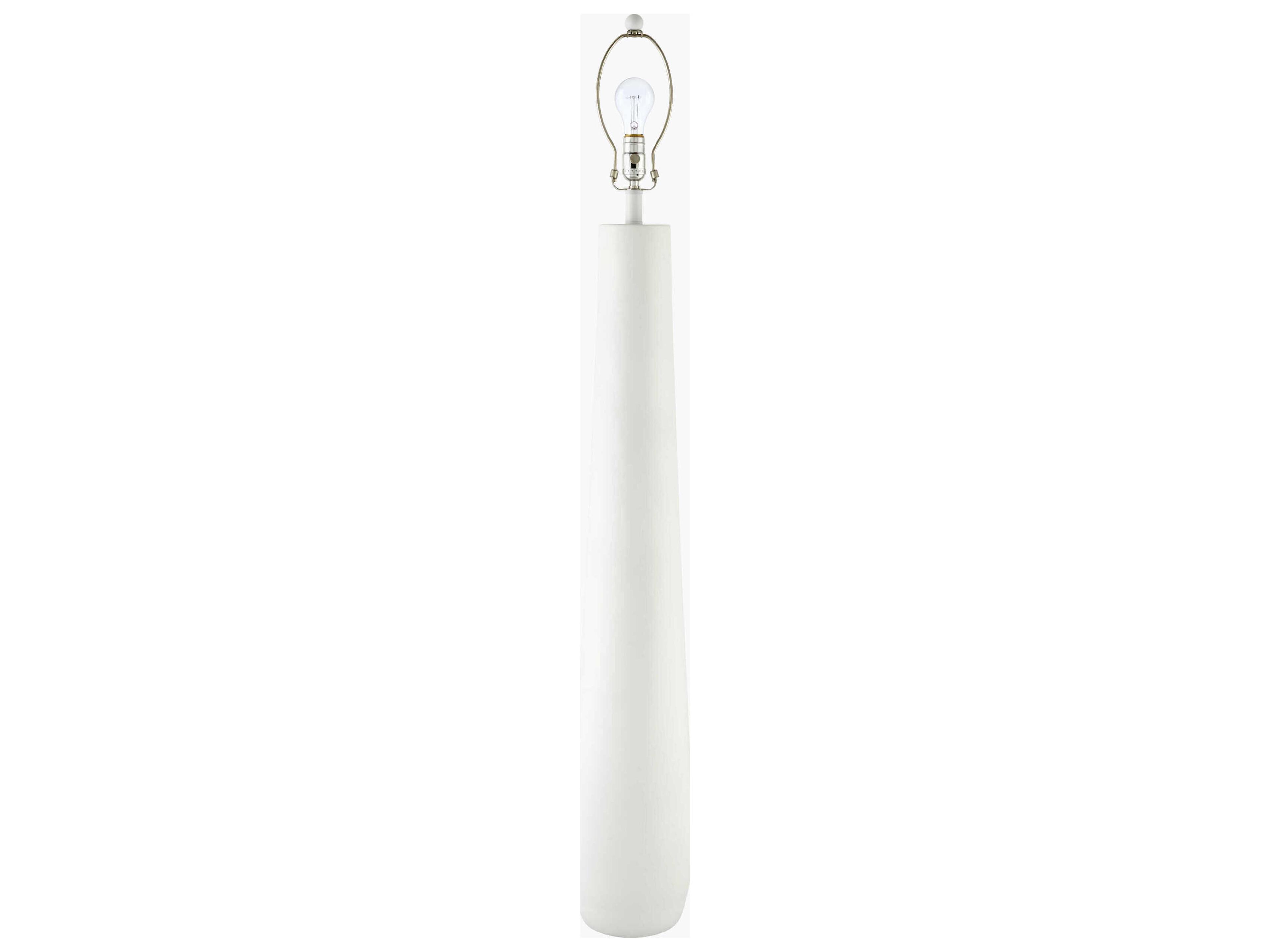 Surya Dosso White Linen Floor Lamp