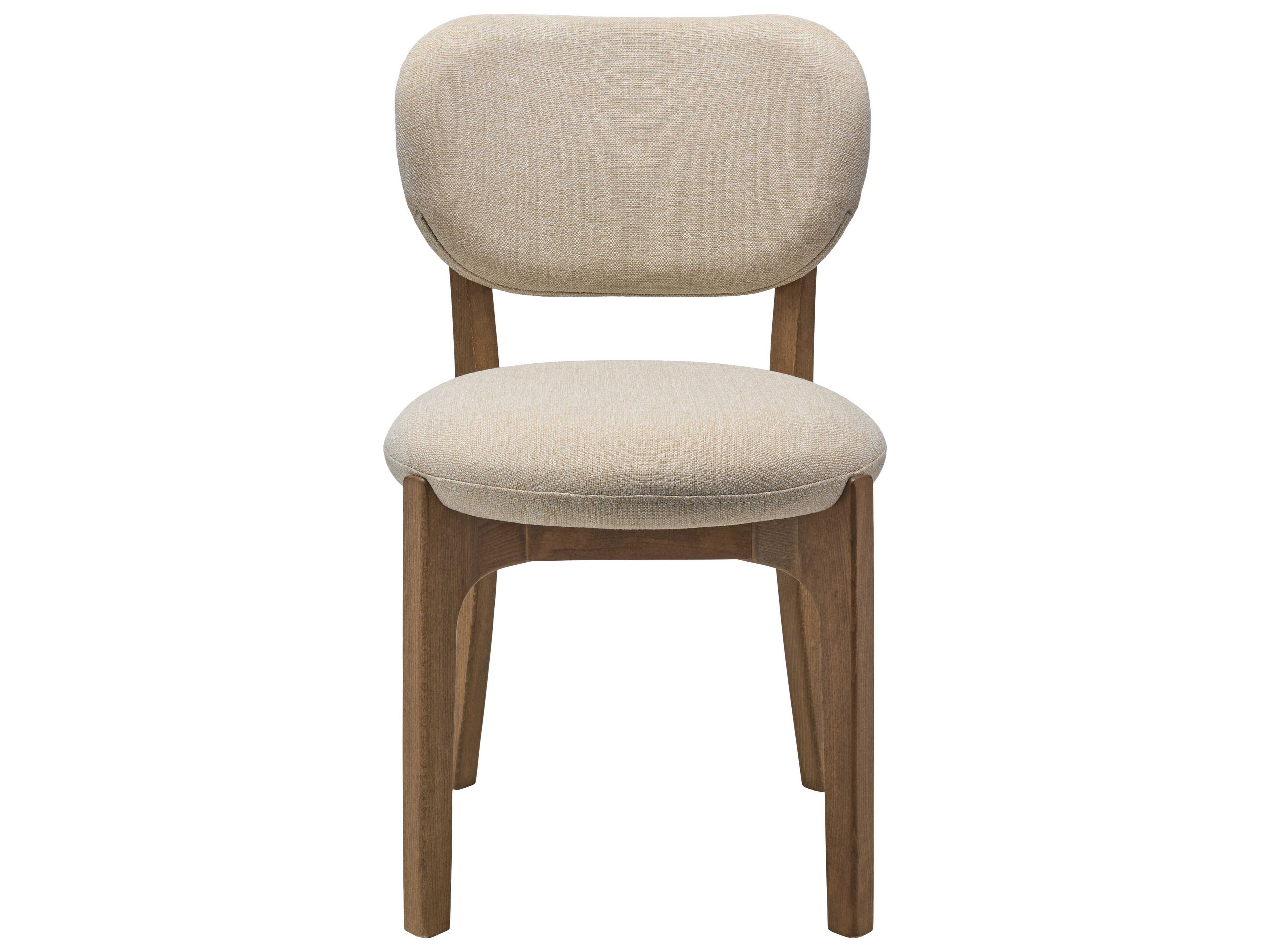 Surya Devin Beech Wood White Upholstered Armless Dining Chair Set of 2