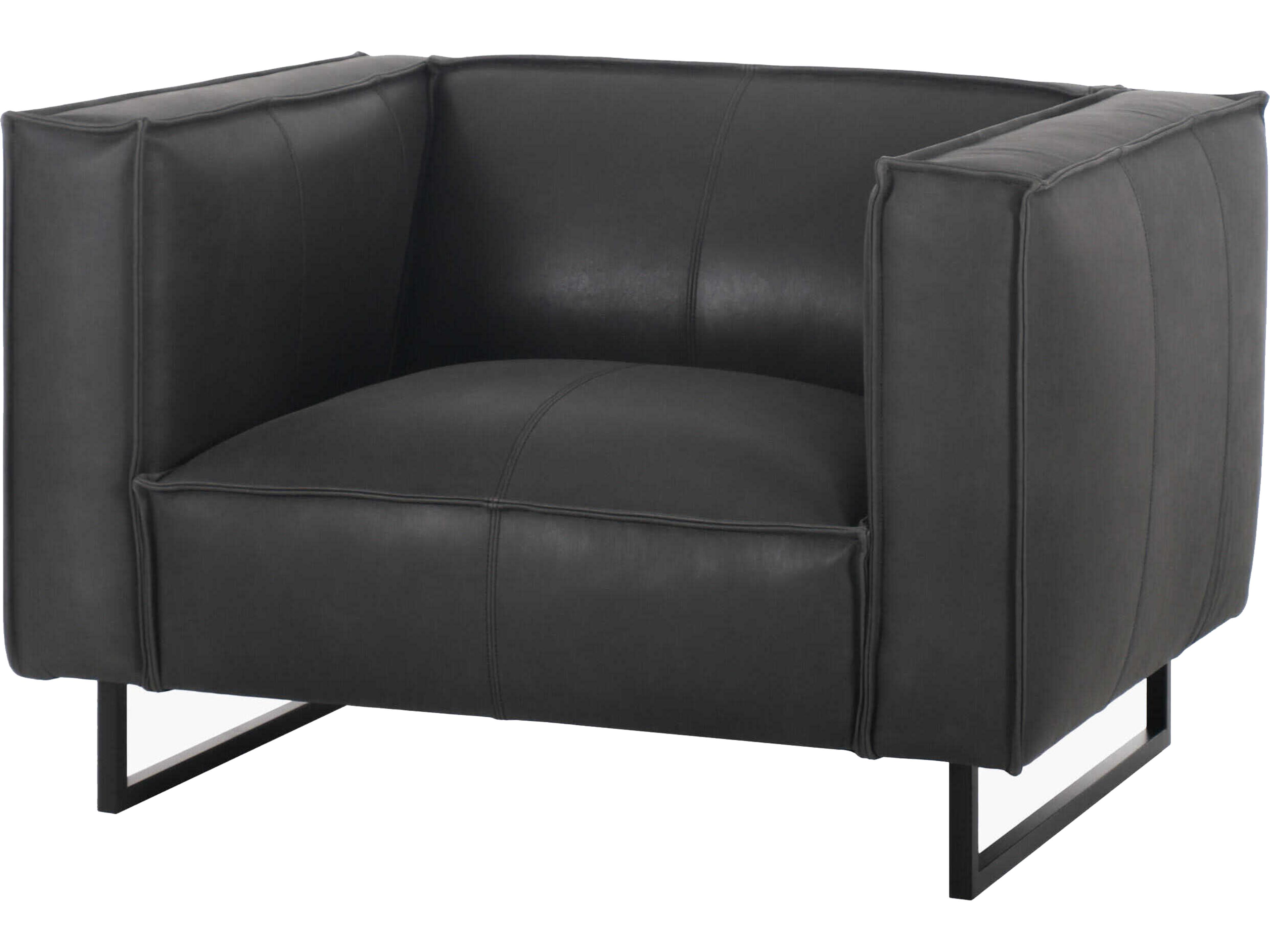 Dylan Black Leather Accent Chair