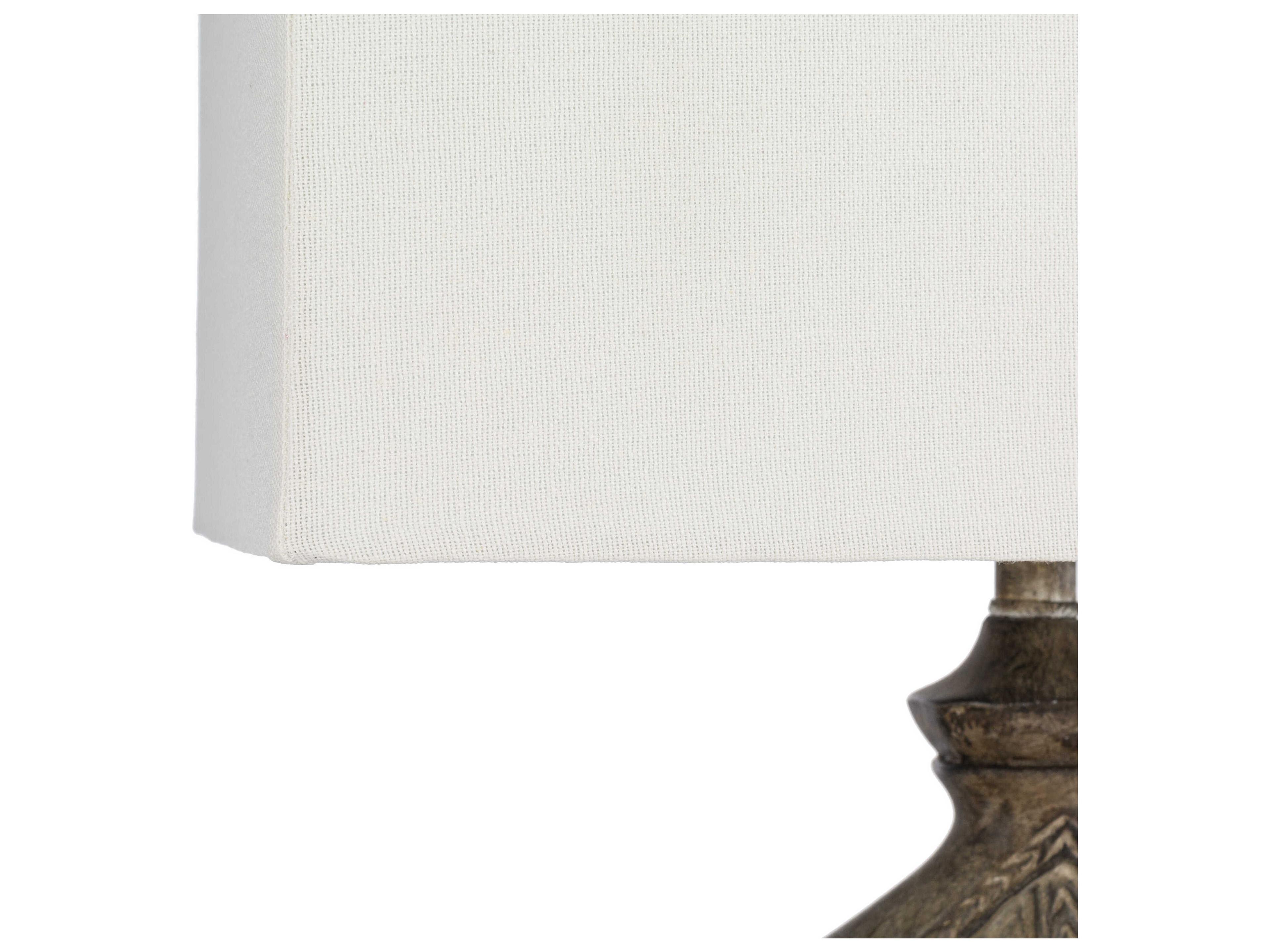 Surya Effie Brown Ivory Linen Traditional Table Lamp