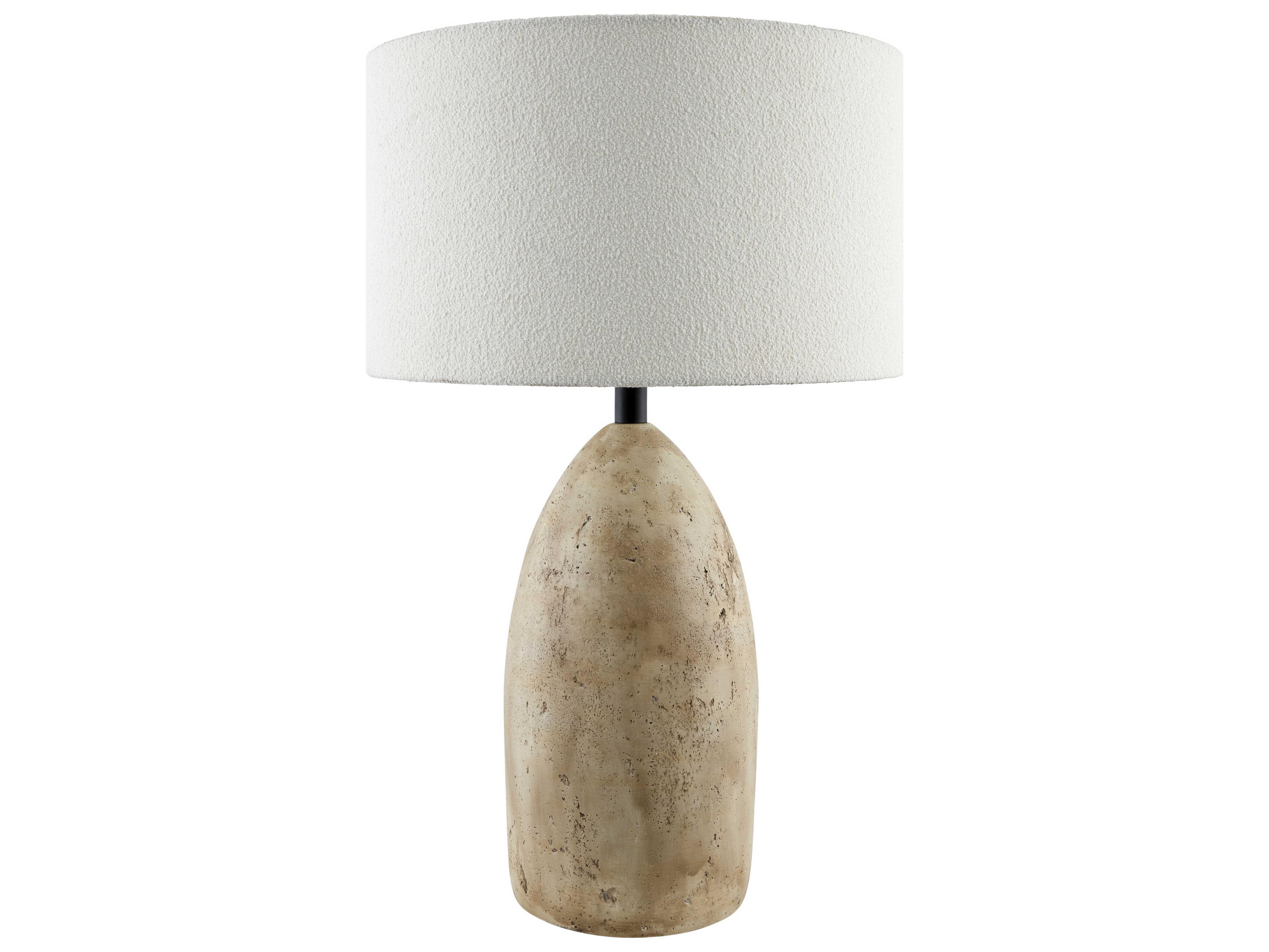 Egito Brown White Linen Buffet Lamp