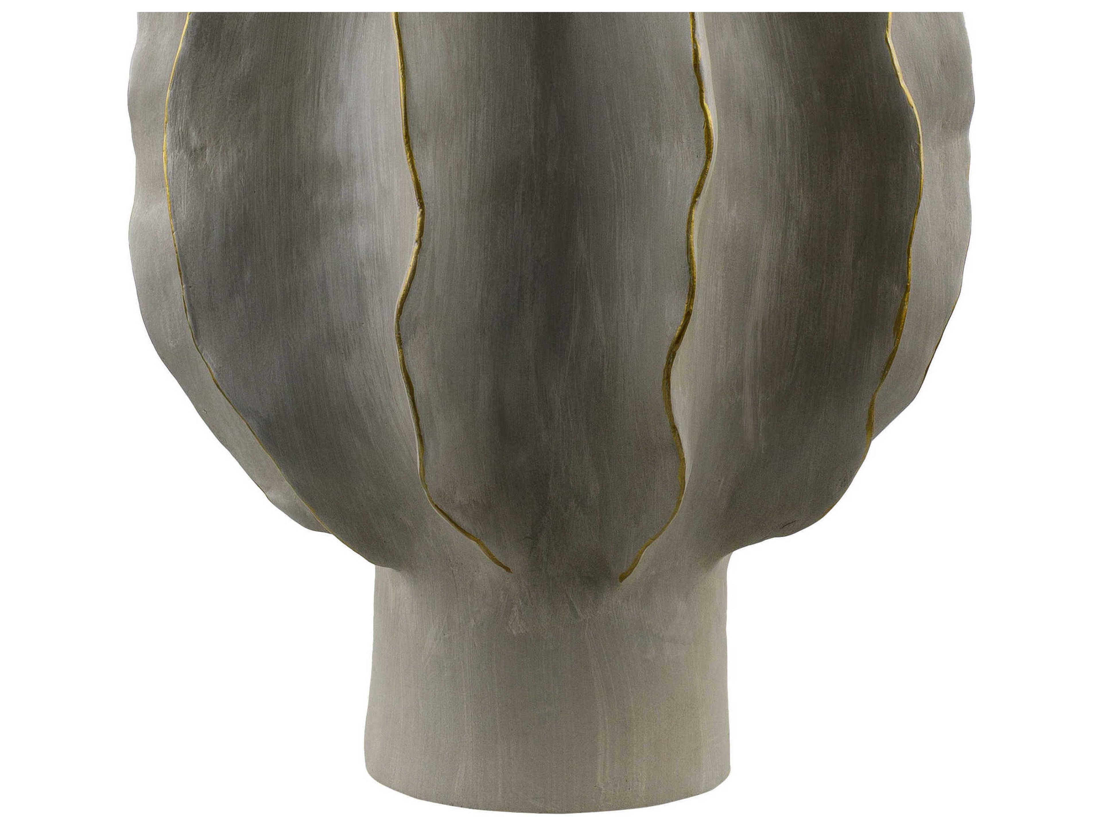 Surya Eterne Light Gray Cream Linen Buffet Lamp