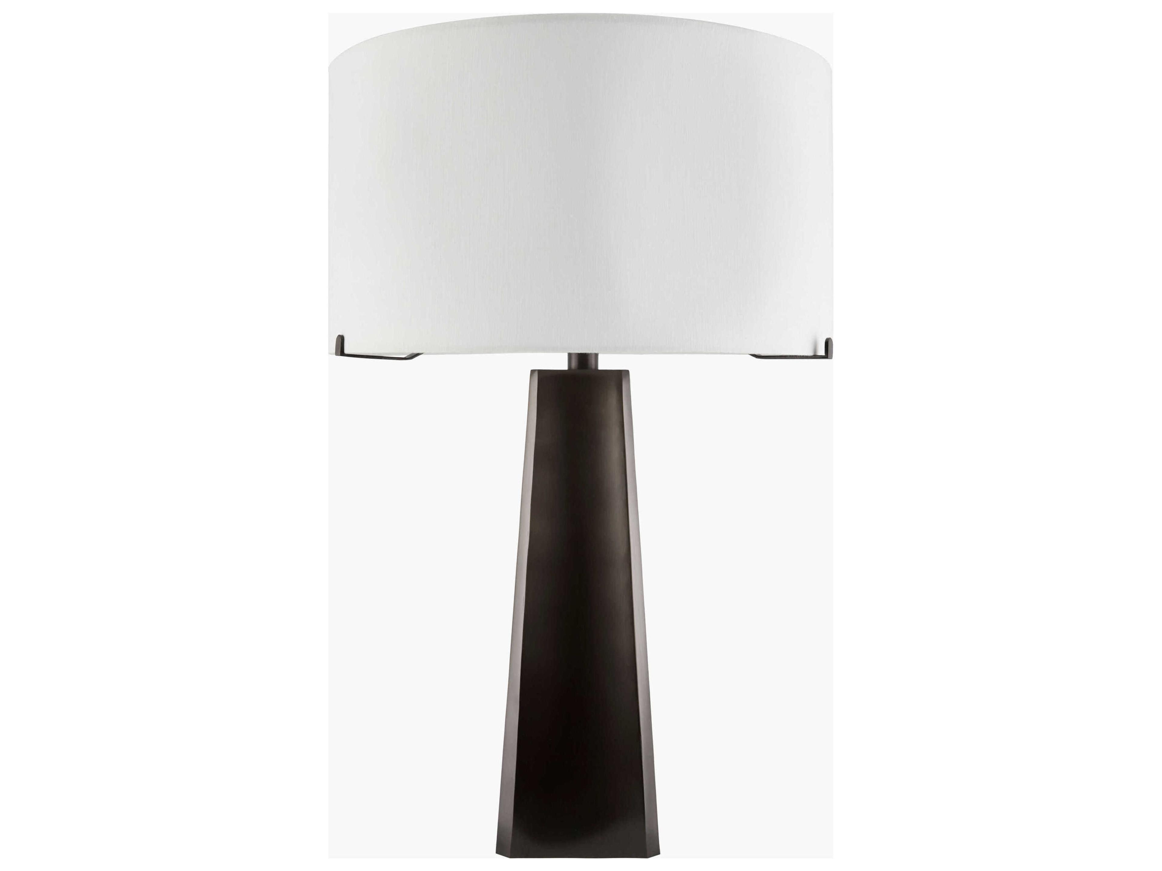 Surya Ervika Brown White Cotton Table Lamp