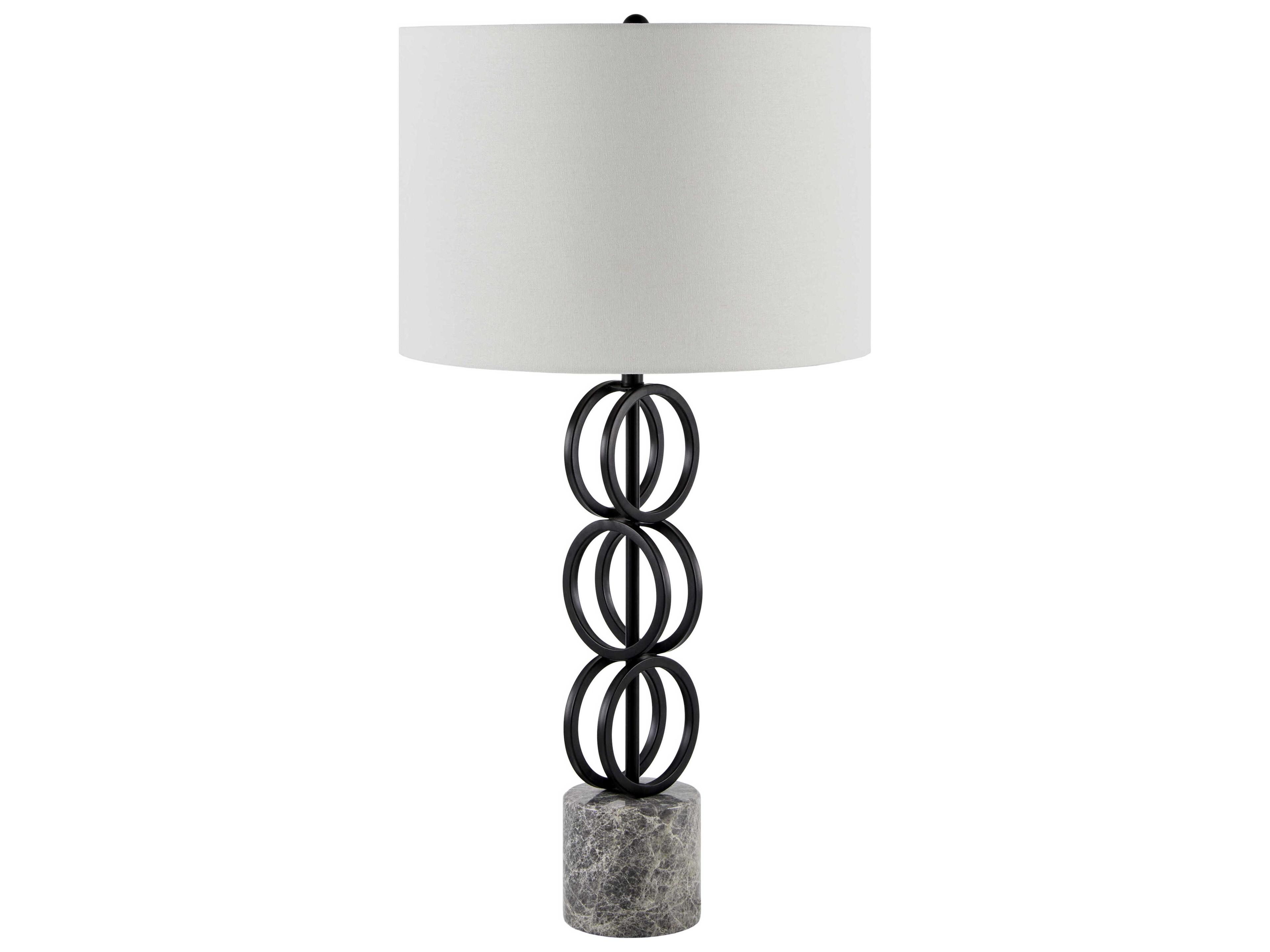 Evans Black White Linen Buffet Lamp
