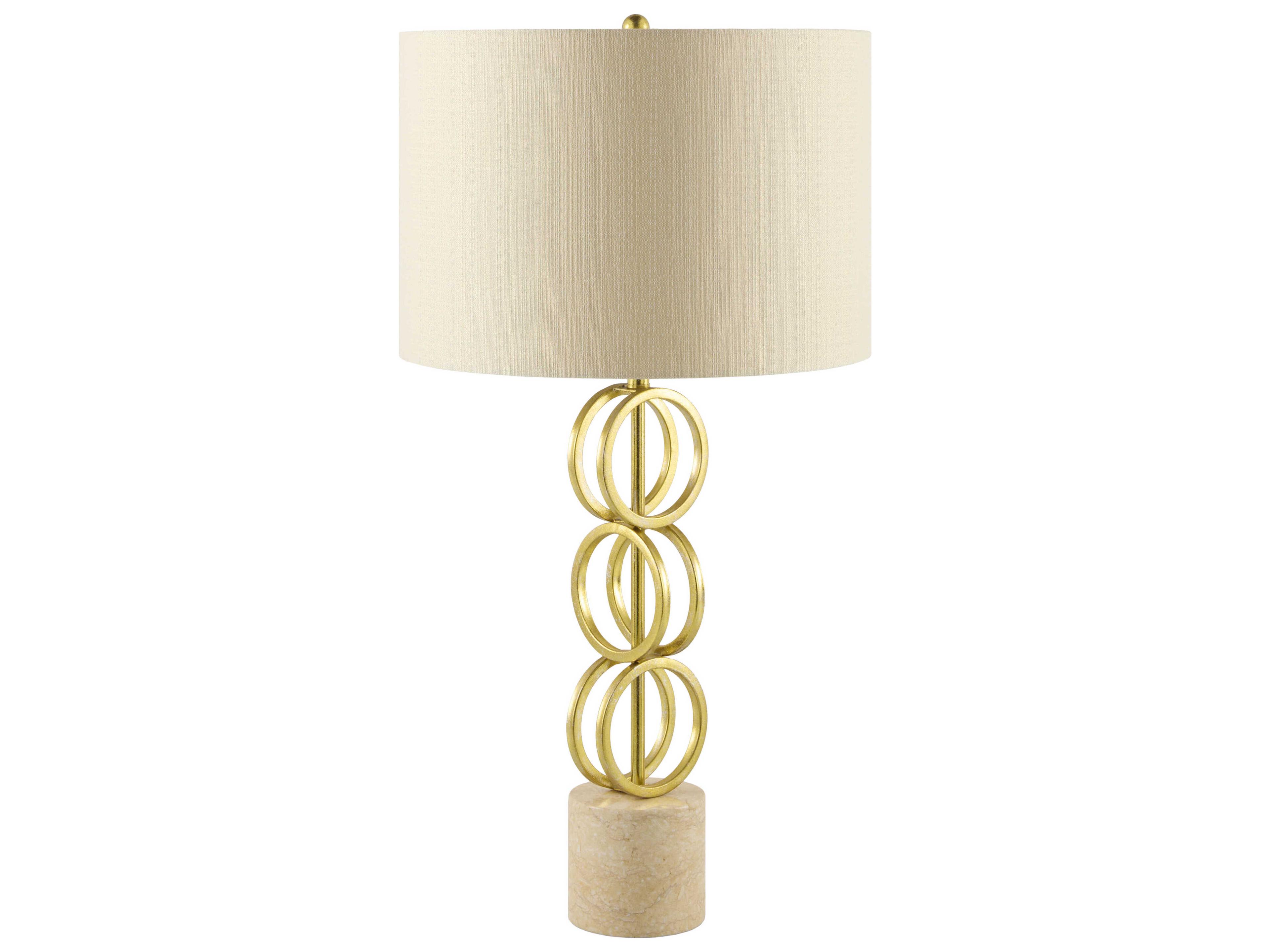 Evans Gold Beige Linen Buffet Lamp
