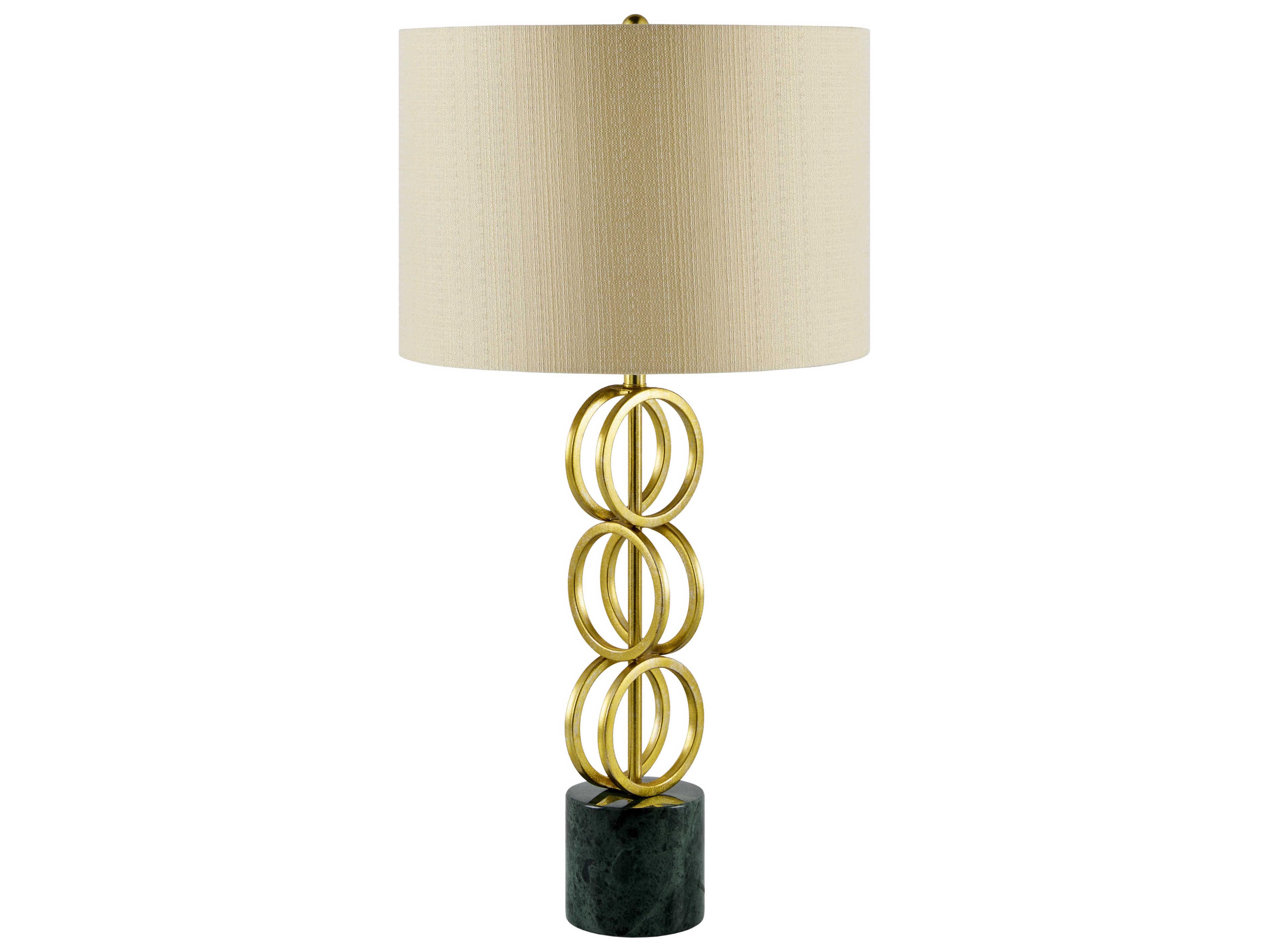 Evans Gold Beige Linen Buffet Lamp