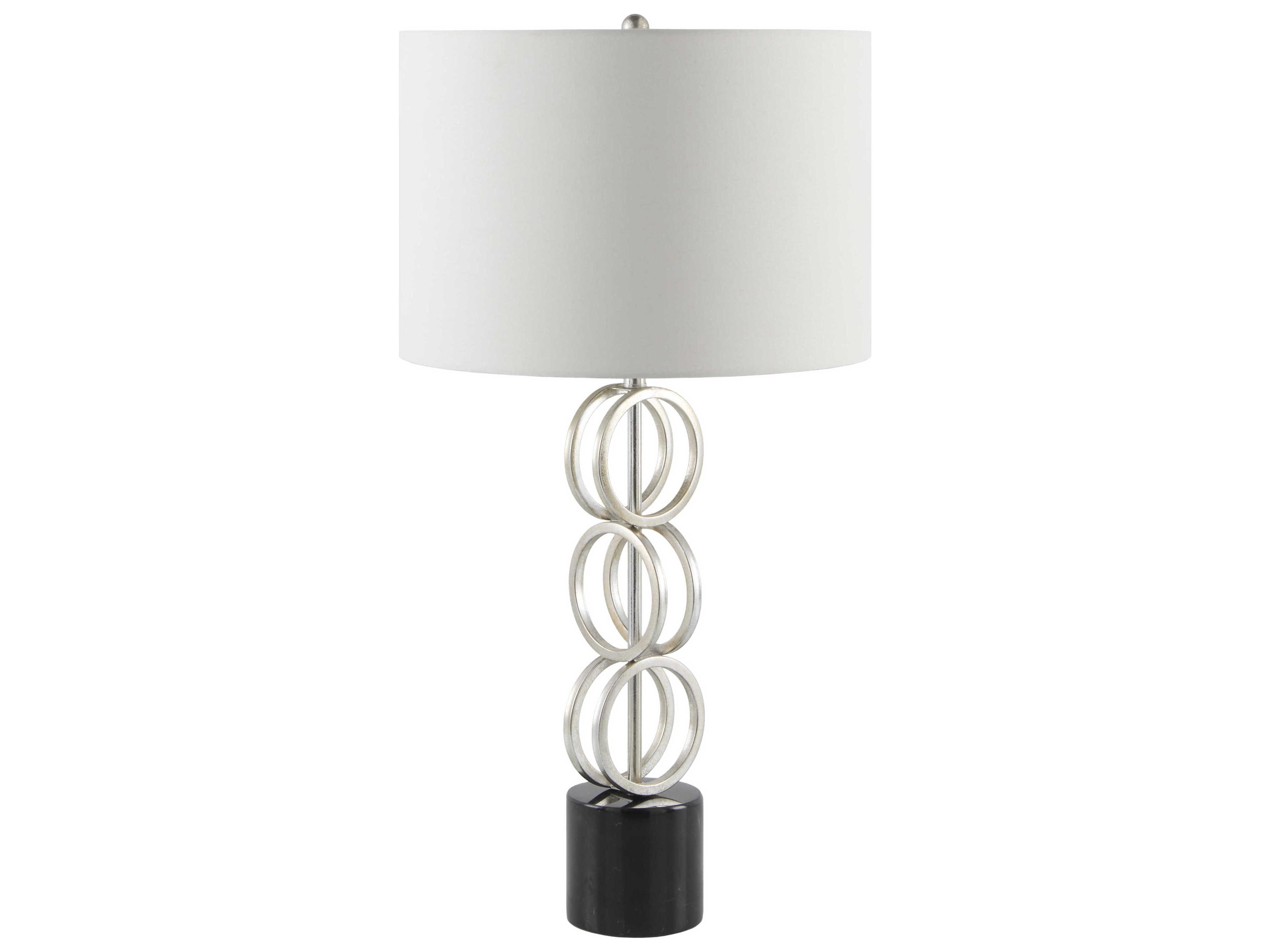 Evans Silver Gray White Linen Buffet Lamp