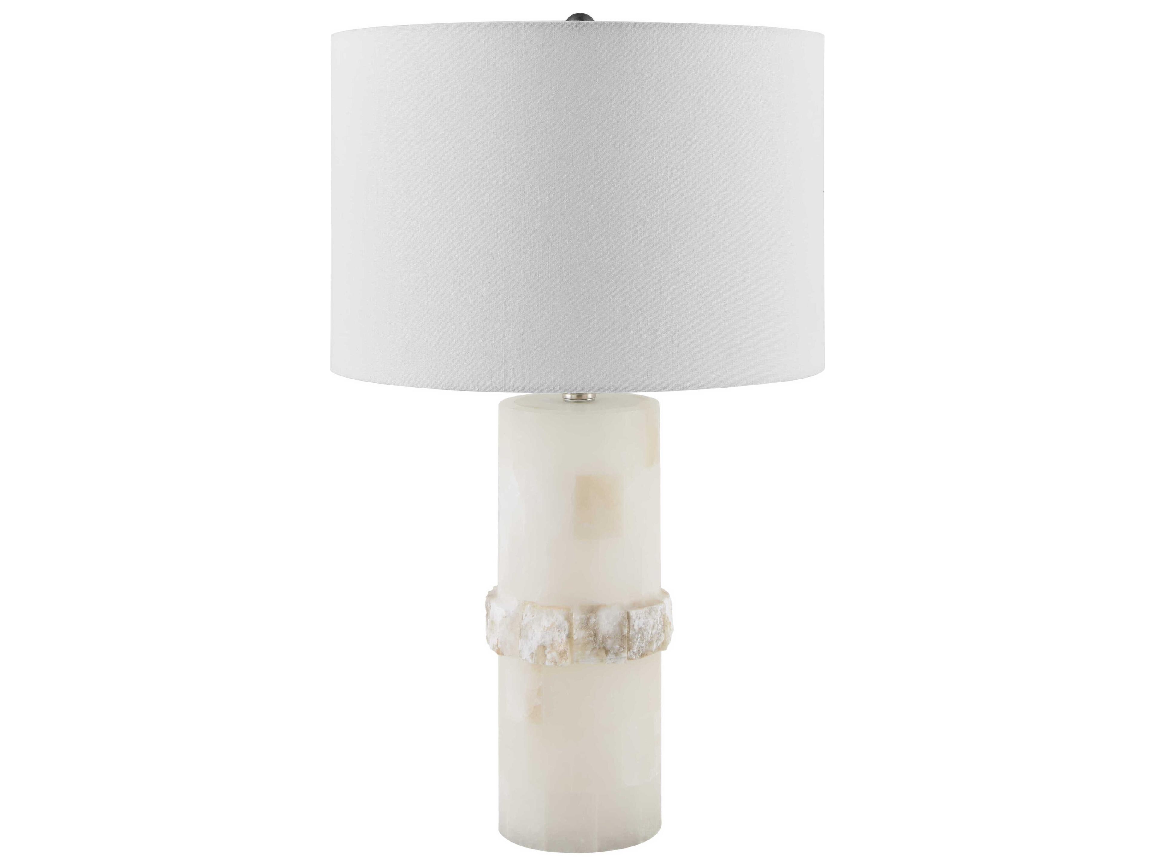 Falaise Cream White Linen Off Buffet Lamp