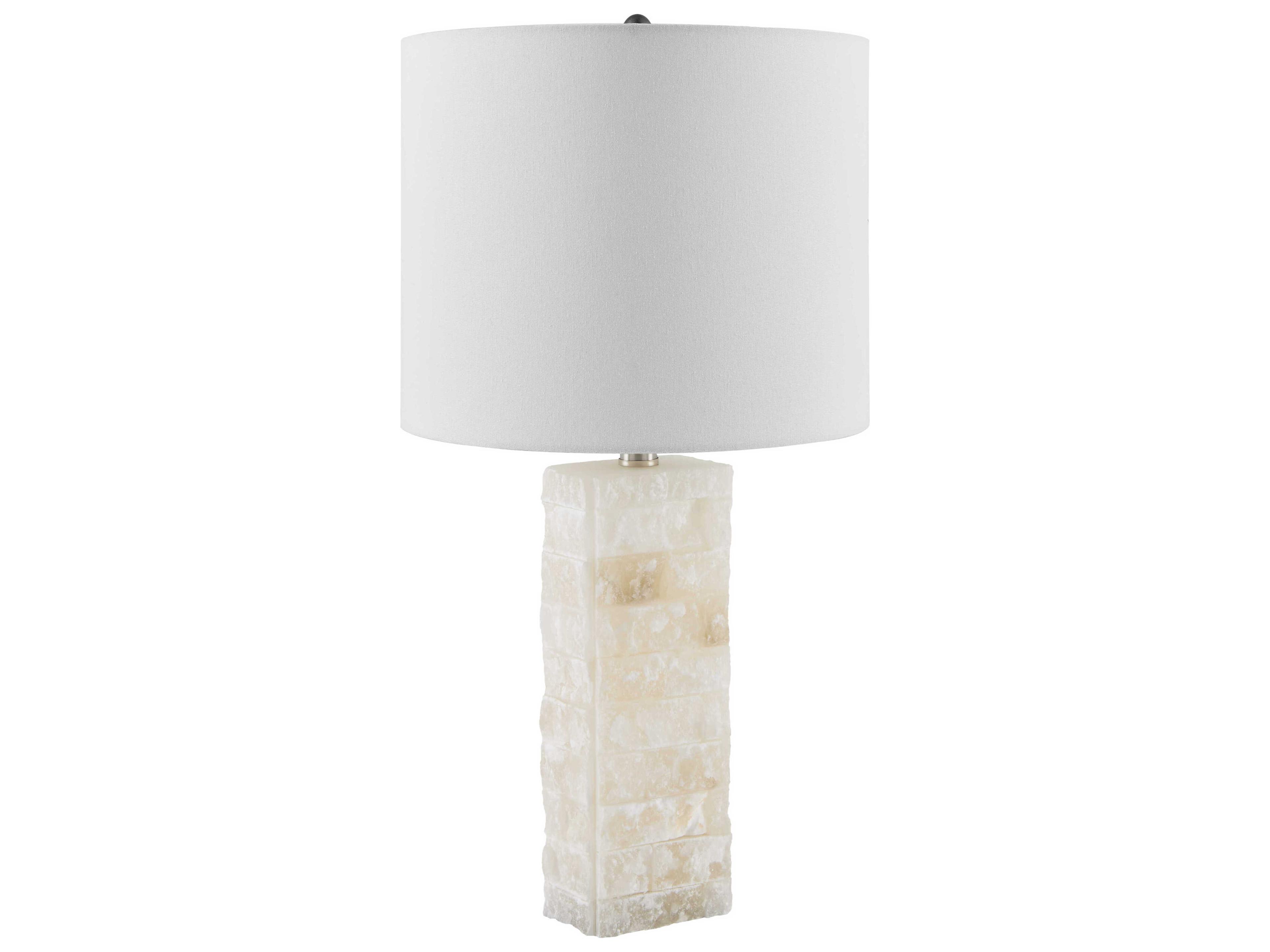 Falaise Cream White Linen Off Table Lamp