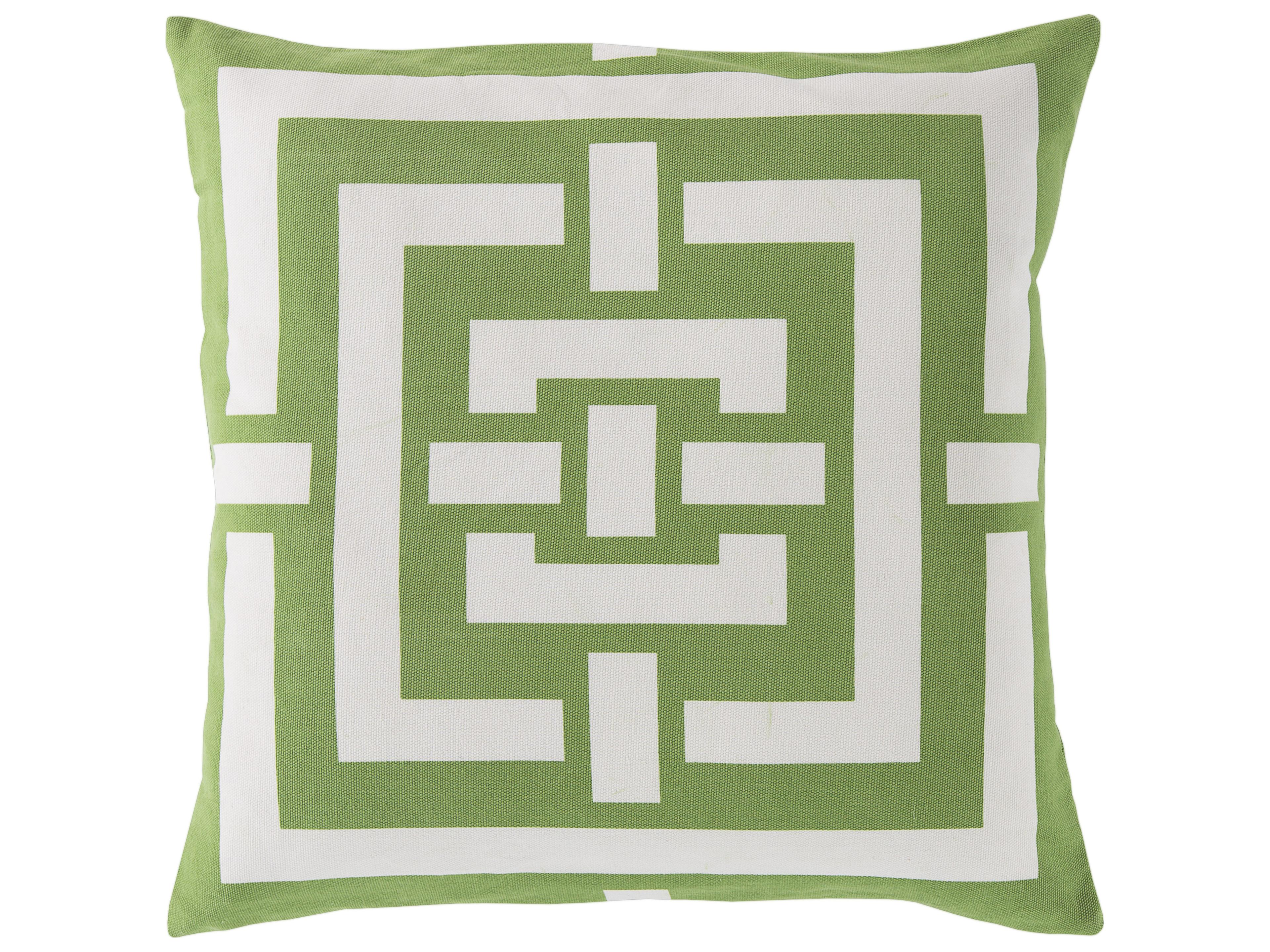 Circles & Squares Grass Green Pillow