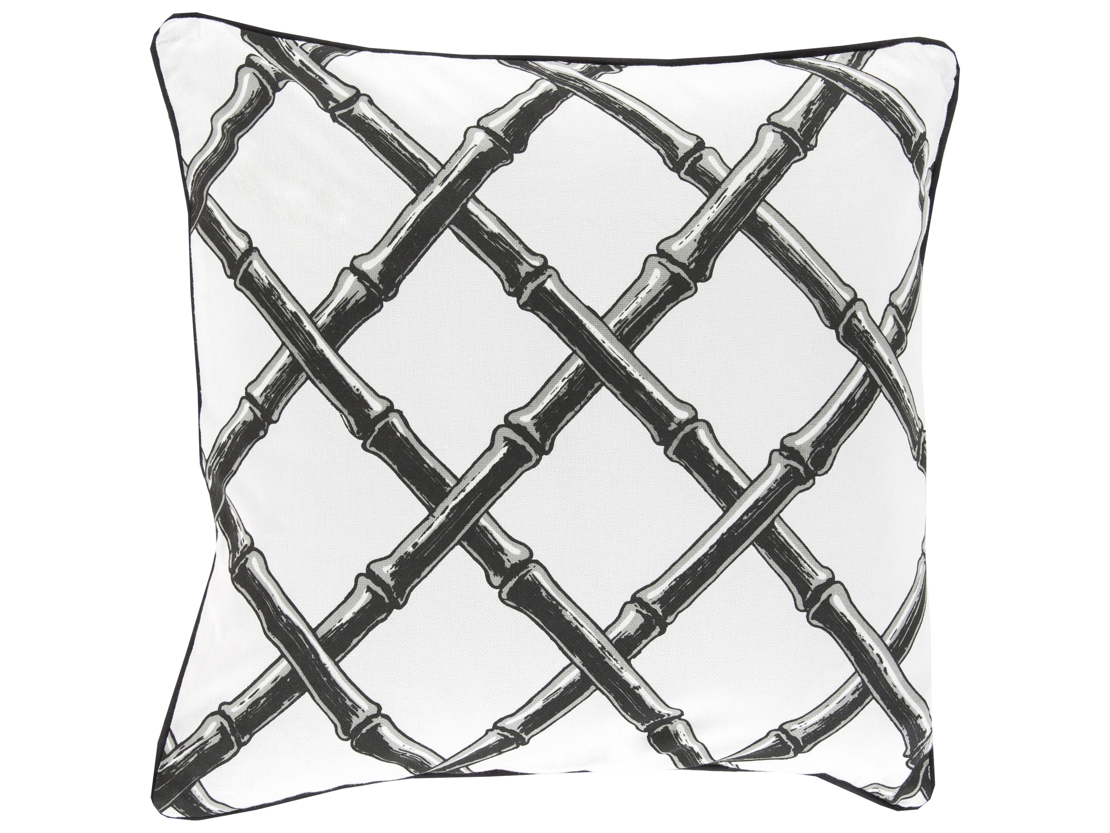 Surya Bamboo Lattice Charcoal Pillow